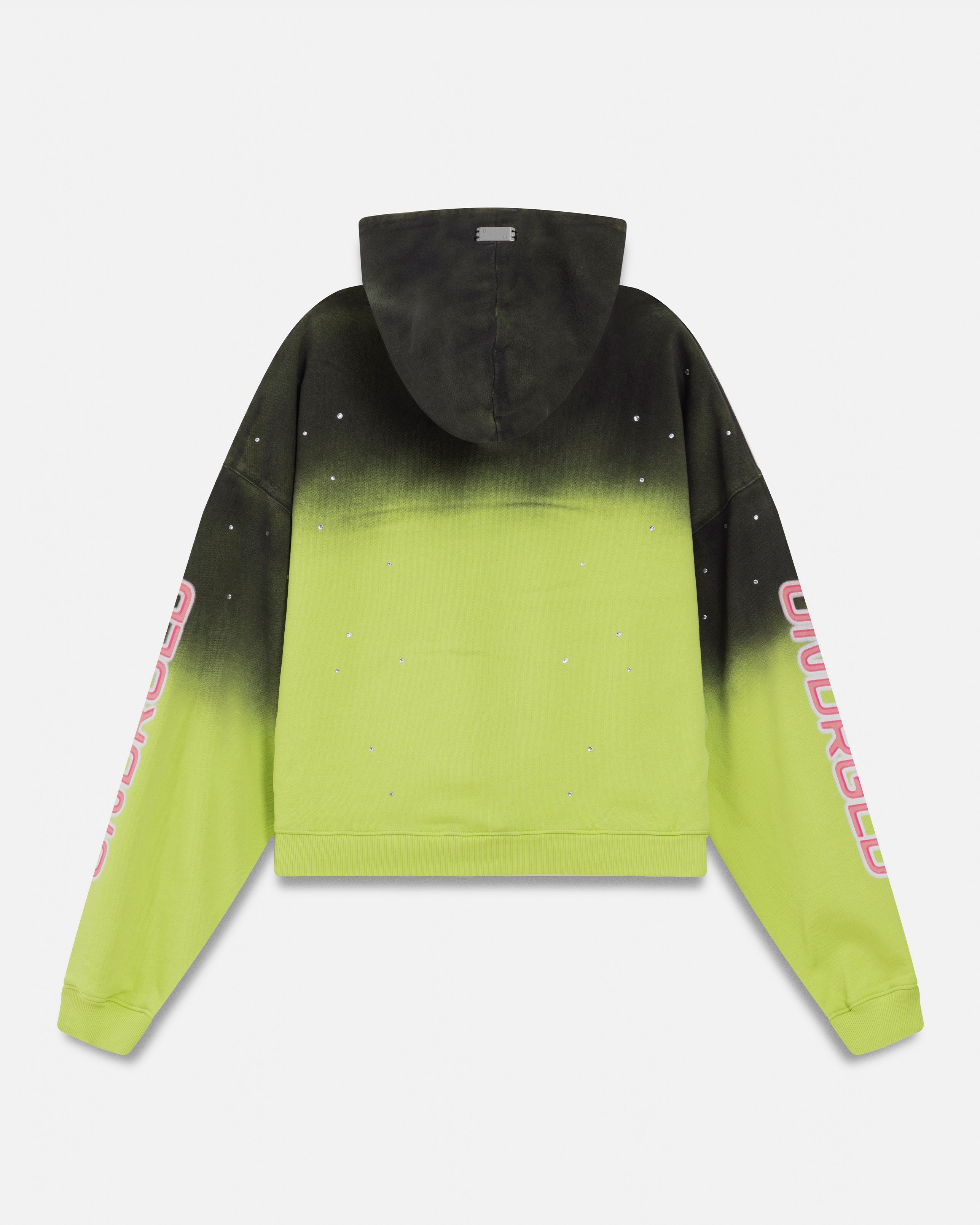 Act 1 Neon Boxy Fit Hoodie Faded Green