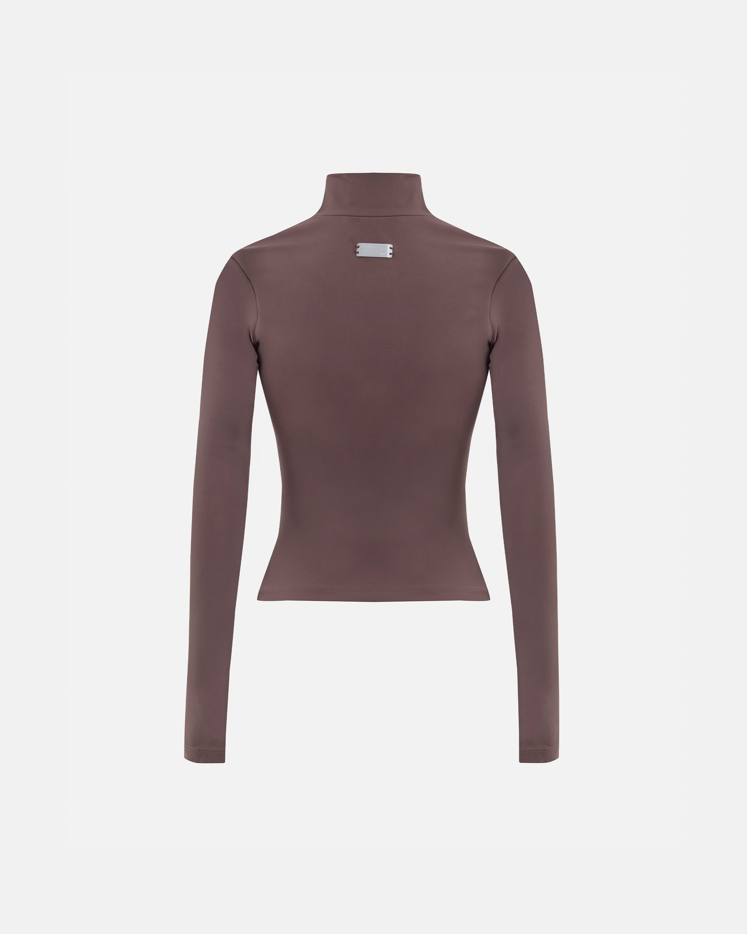 W Basics Ultra Slim Fit Tall Neck Long Sleeve Brown