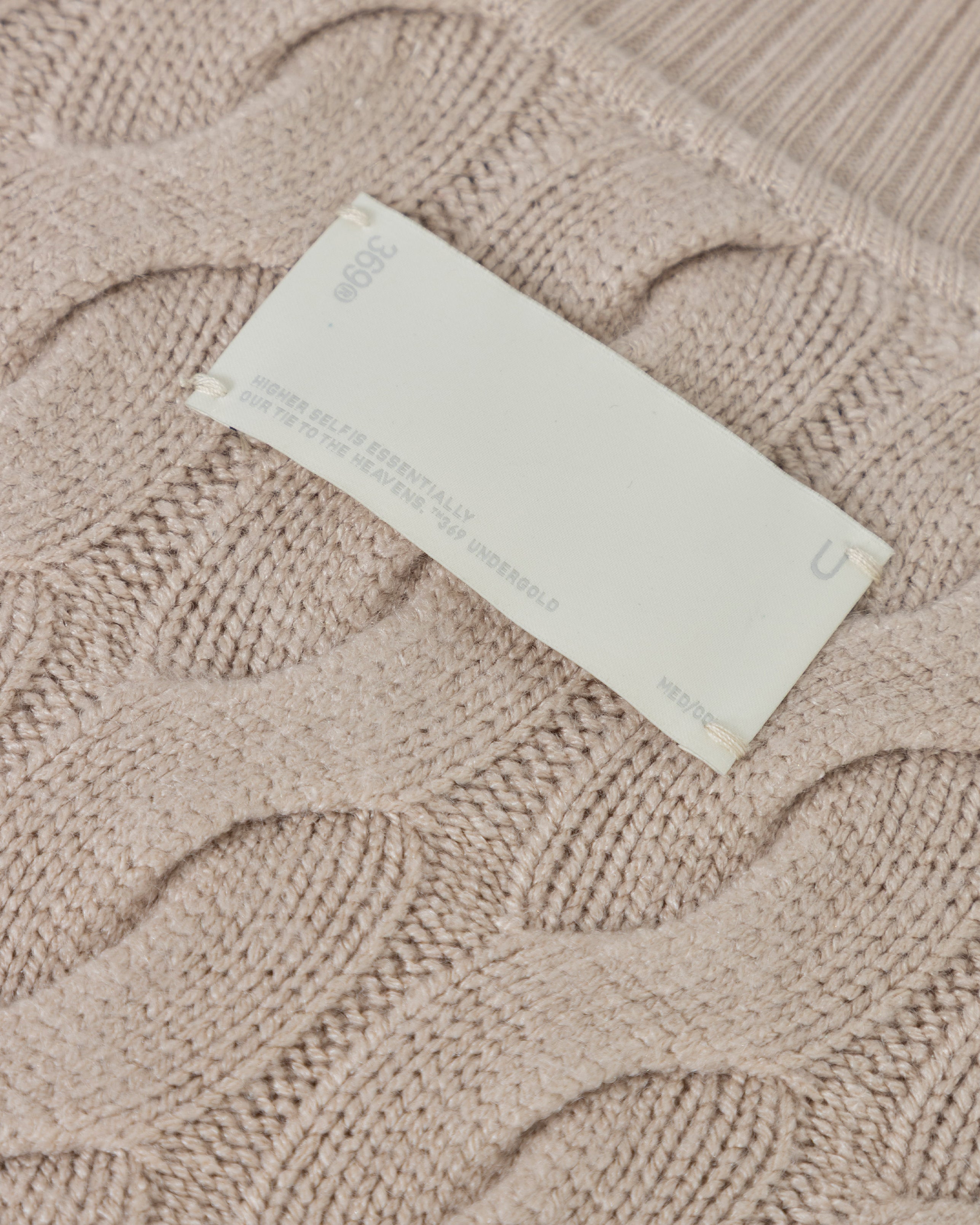 The Path Monogram Cable Knit Crewneck Cream