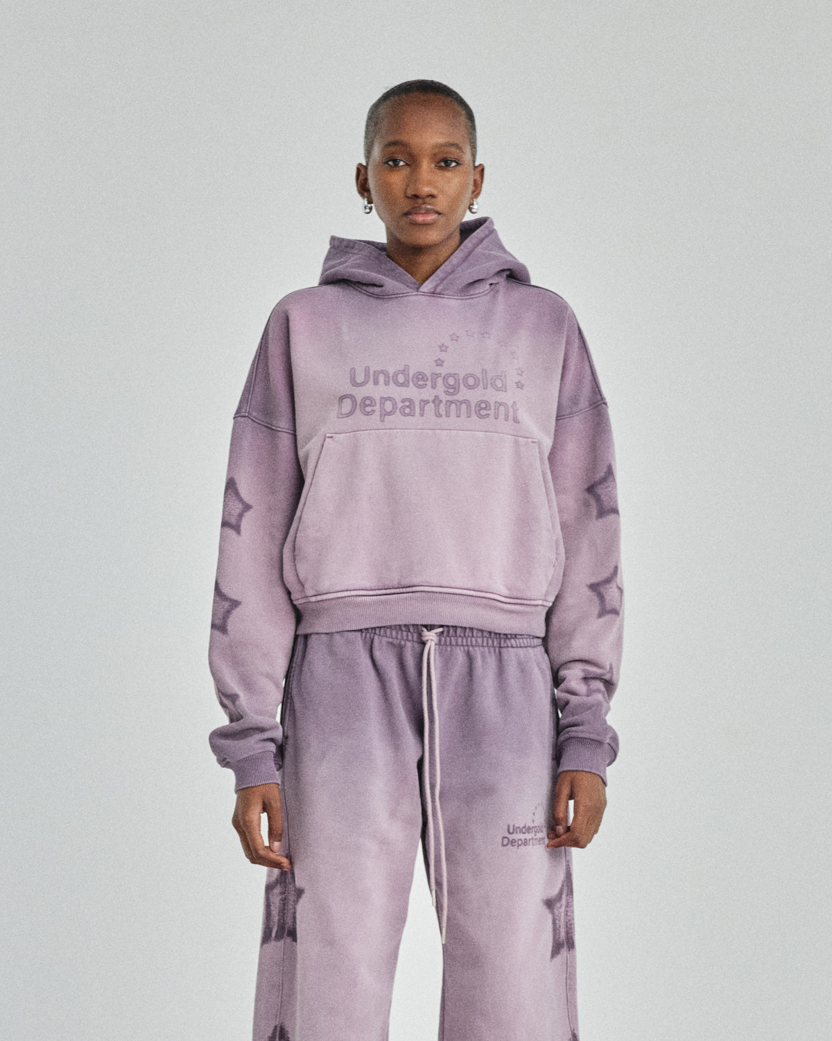 W Pilgrimage Undergold Department Boxy Fit Hoodie Burn Lilac