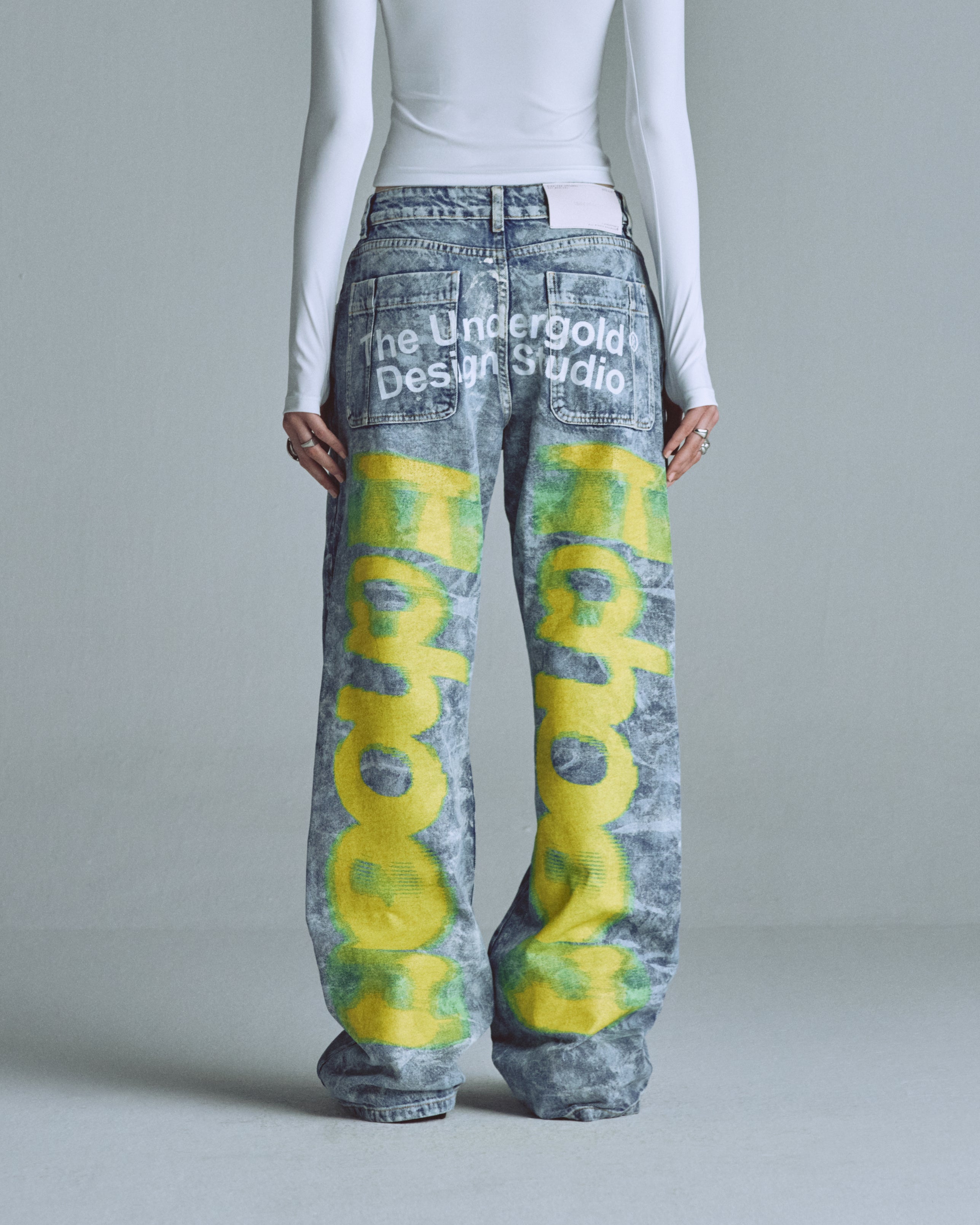 W Echoes Echo Wide Jeans Washed Blue