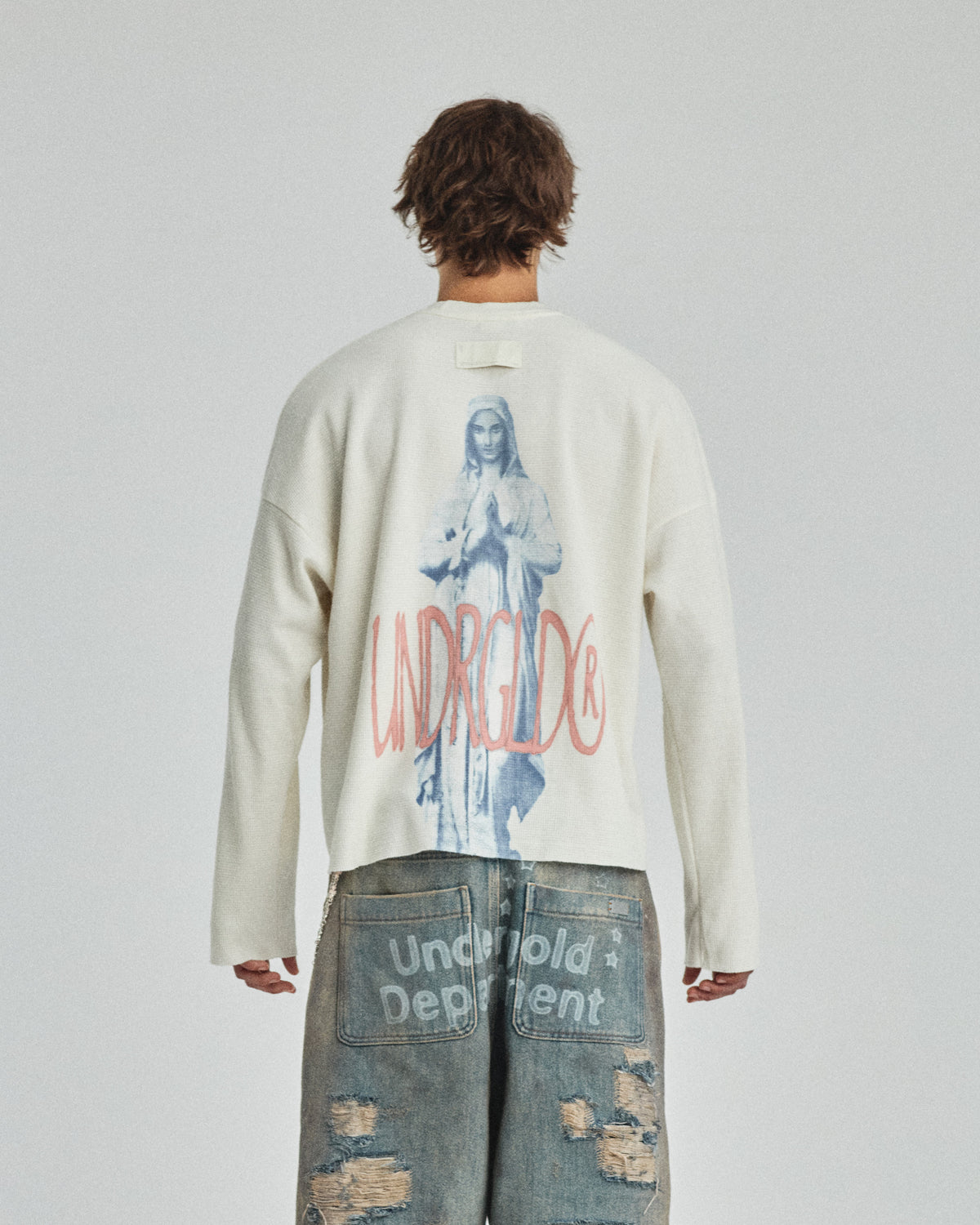 Pilgrimage Miraculous Long Sleeve Boxy Fit Tshirt White