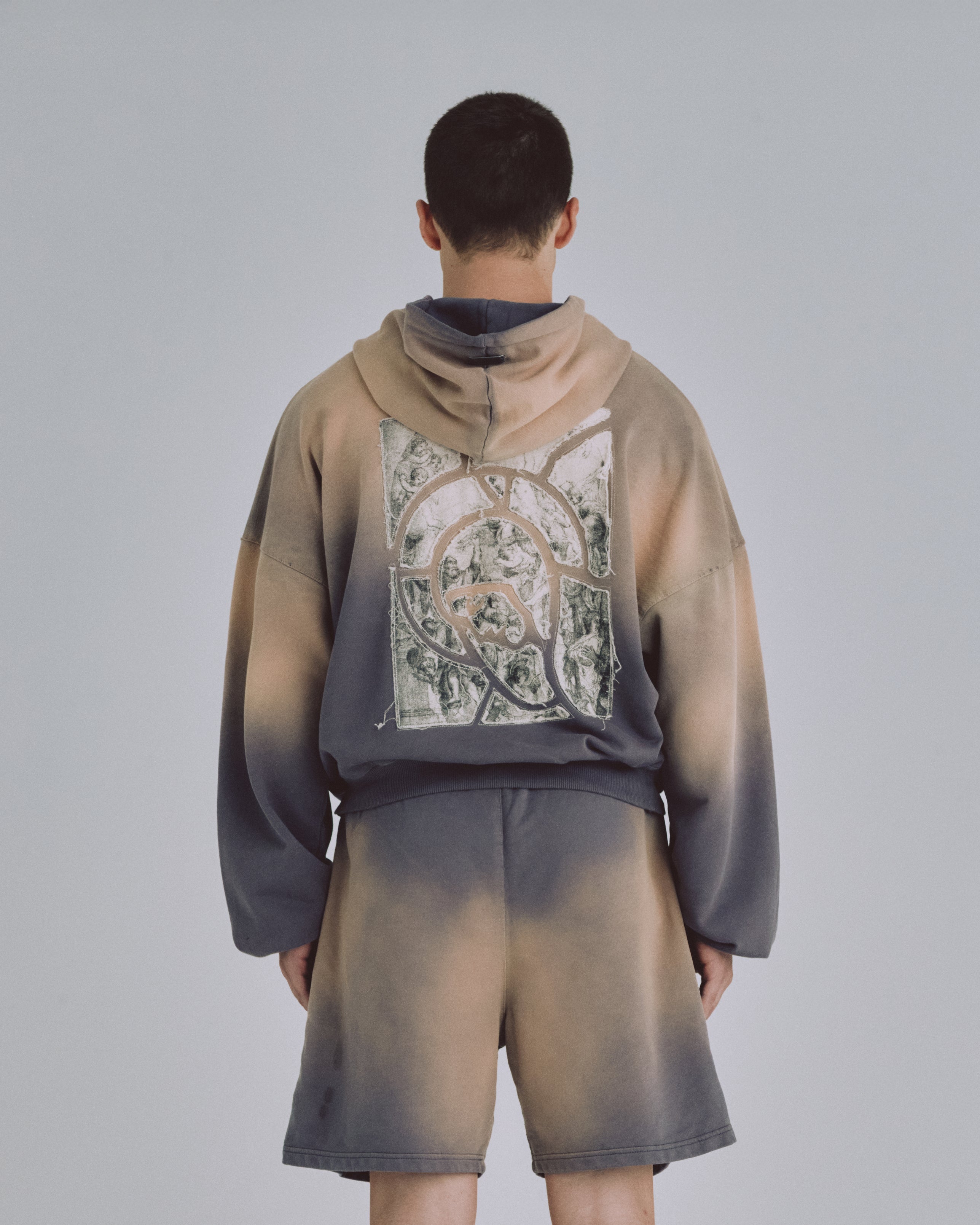 94' Fragments Boxy Fit Hoodie Dirty Brown