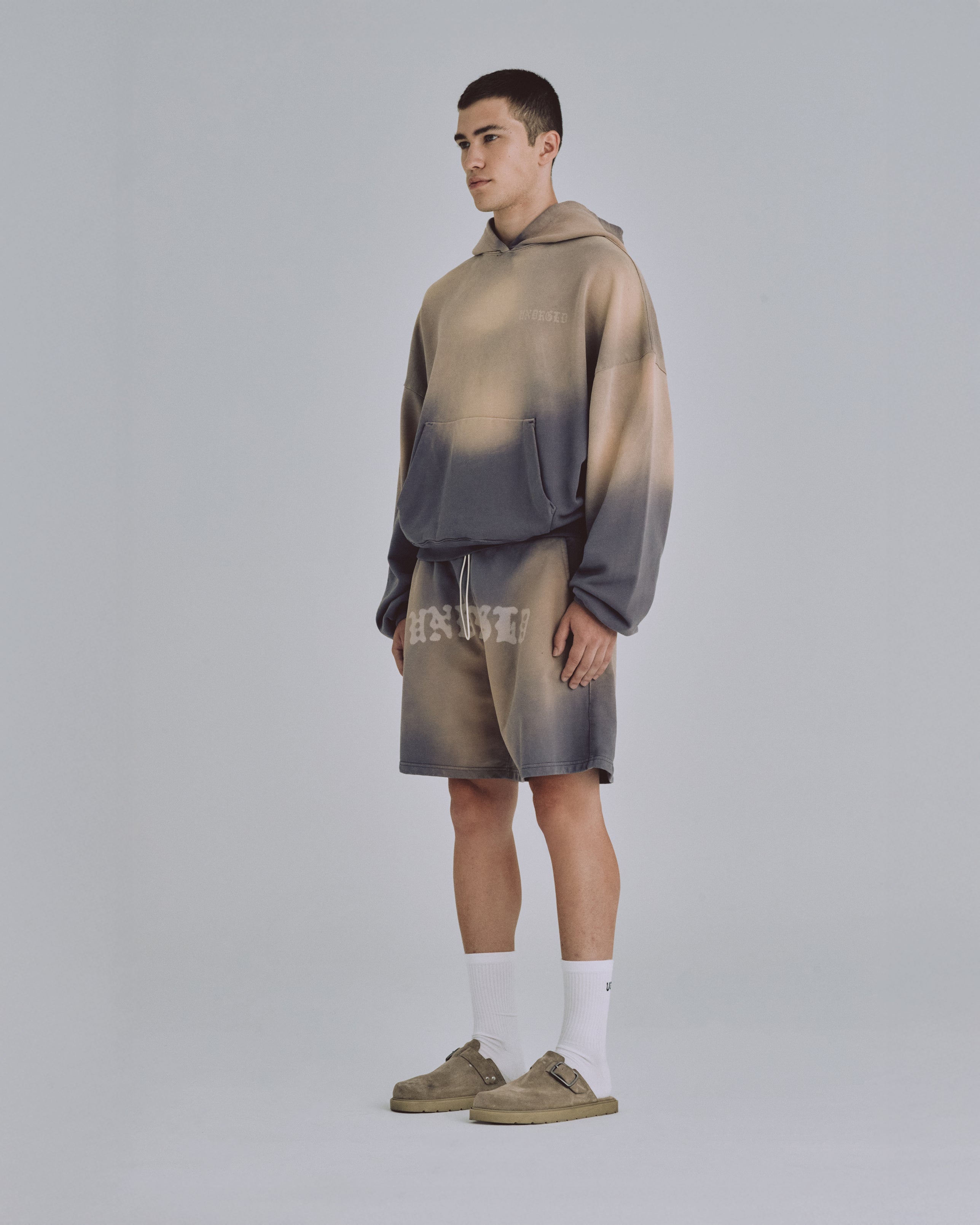 94' Fragments Boxy Fit Hoodie Dirty Brown