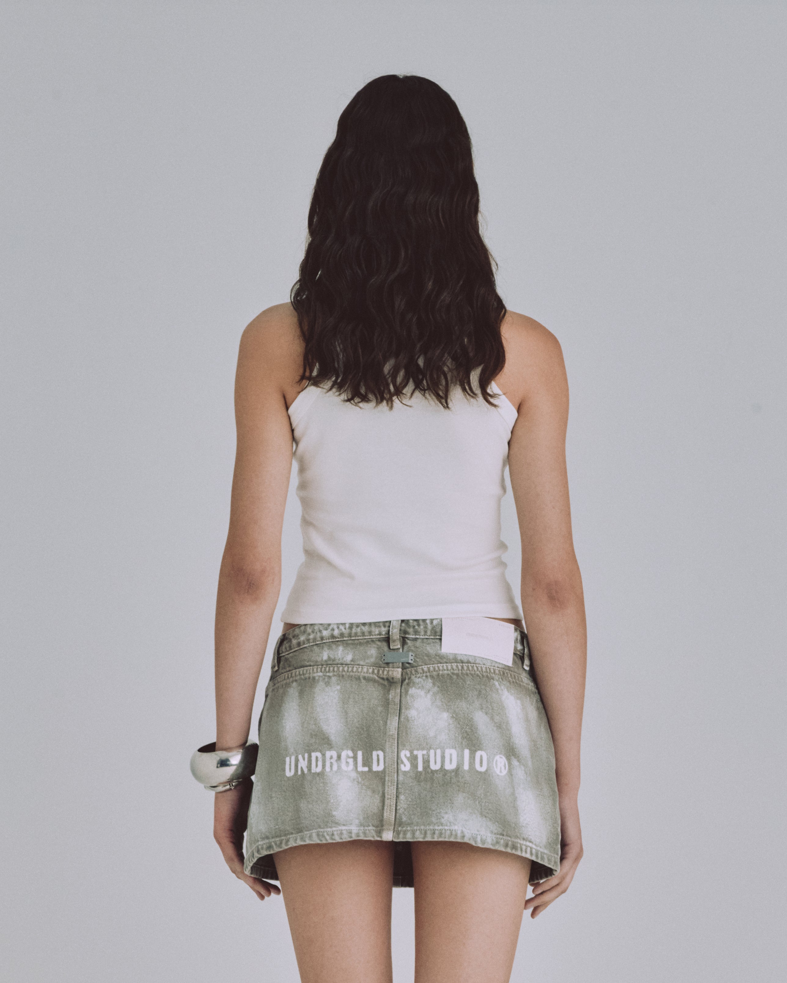 94' Gothic U Halter Tank Top White