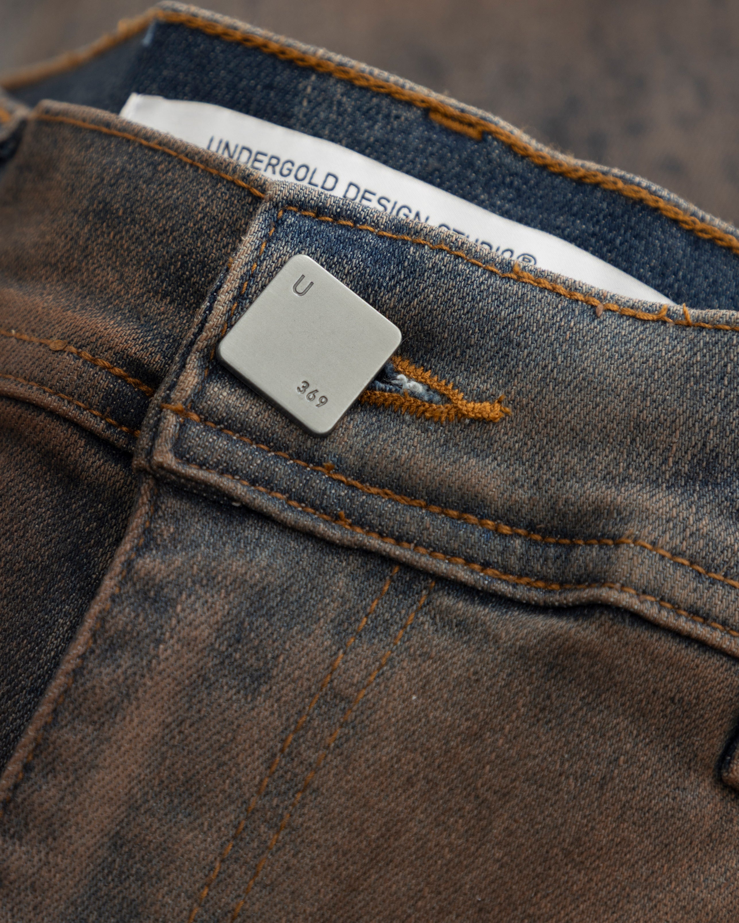 94' Riveted Painted Flare Jeans Gothic Blue