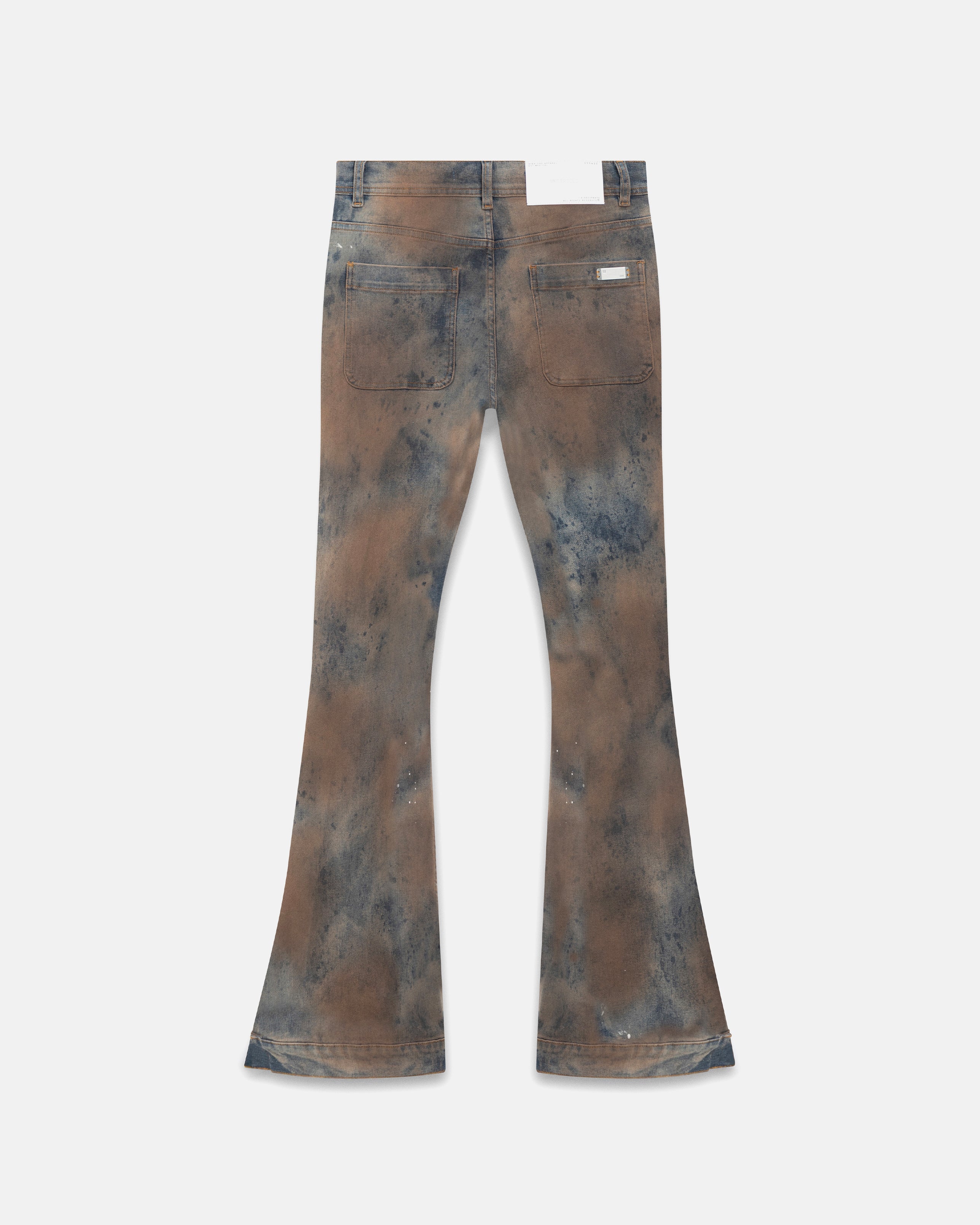 94' Riveted Painted Flare Jeans Gothic Blue