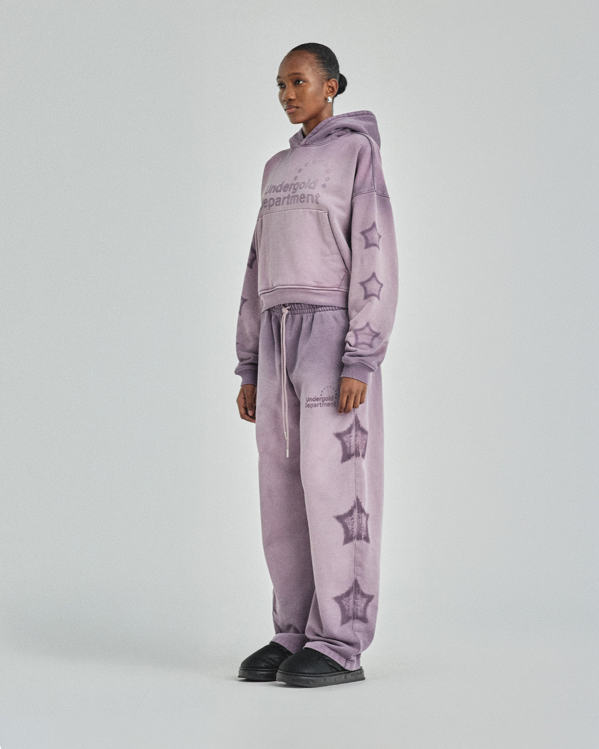W Pilgrimage Undergold Department Boxy Fit Hoodie Burn Lilac