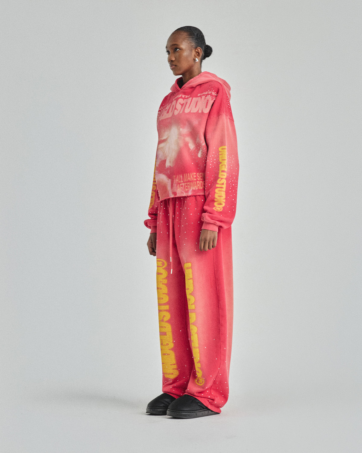 W Pilgrimage Witness Boxy Fit Hoodie Rose Fire