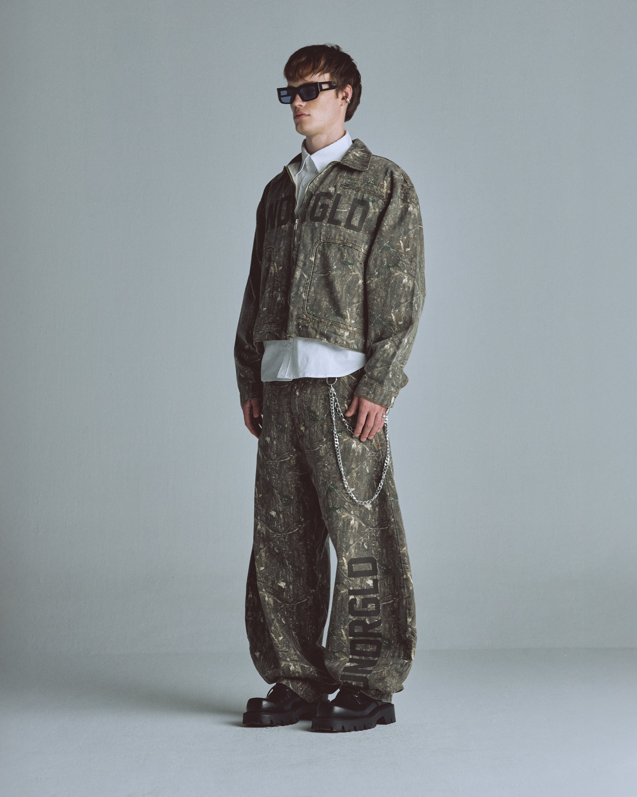 Echoes UNDRGLD Zip Up Jacket Forest Pattern