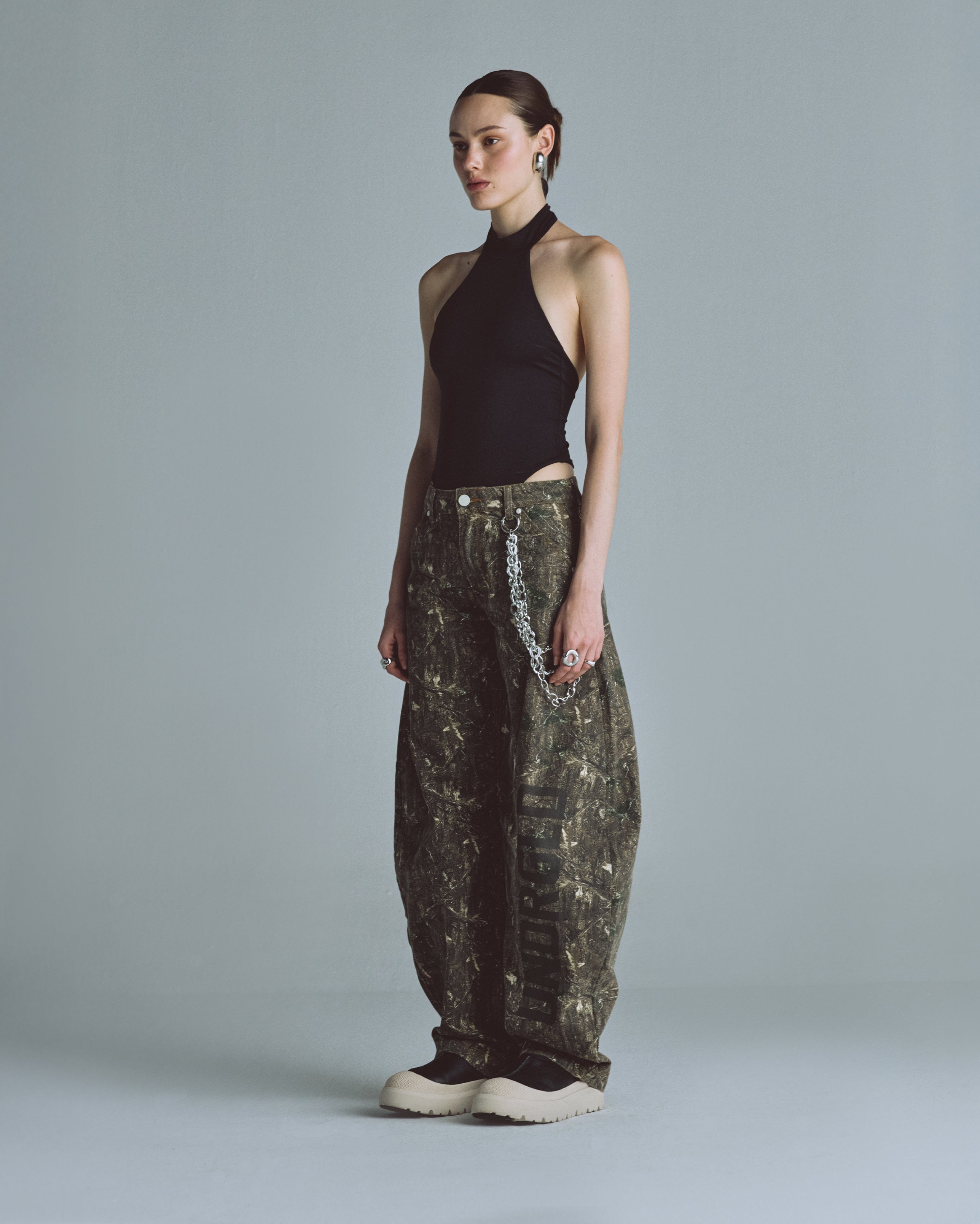 Basics Backless Halter Body Black