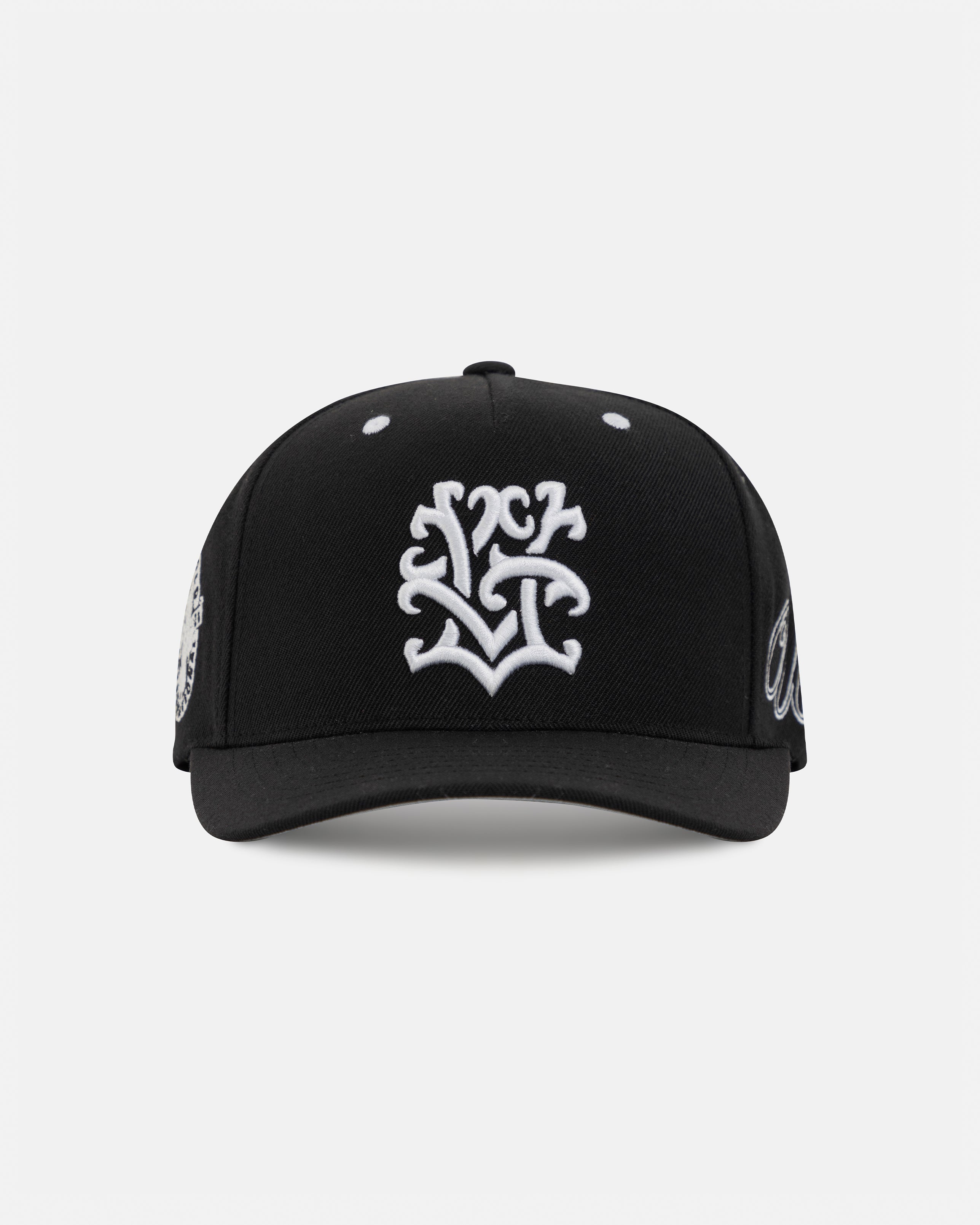 Basics Monogram High Crown Cap Black