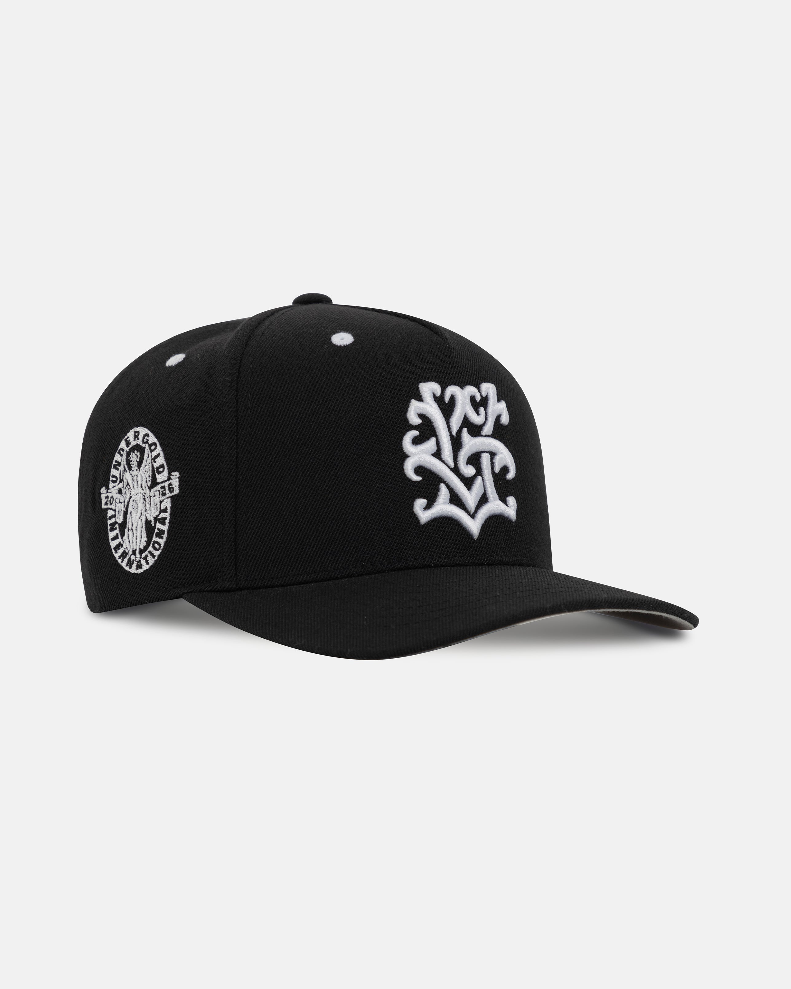 Basics Monogram High Crown Cap Black
