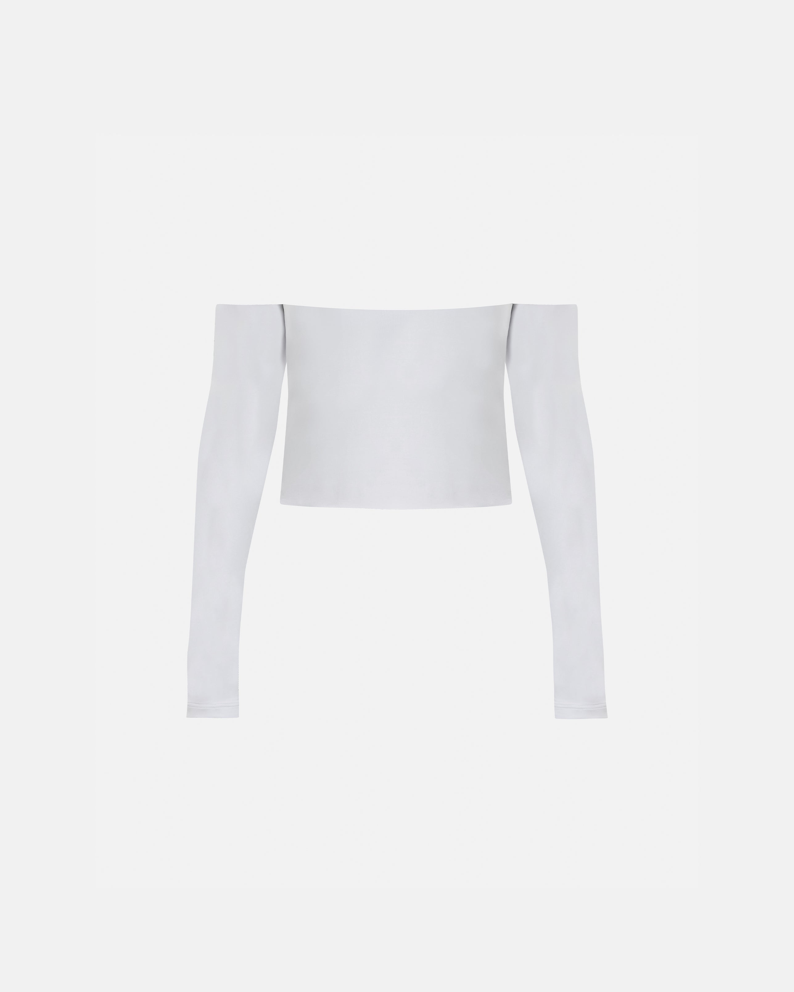 Basics Off Shoulder Long Sleeve Top White