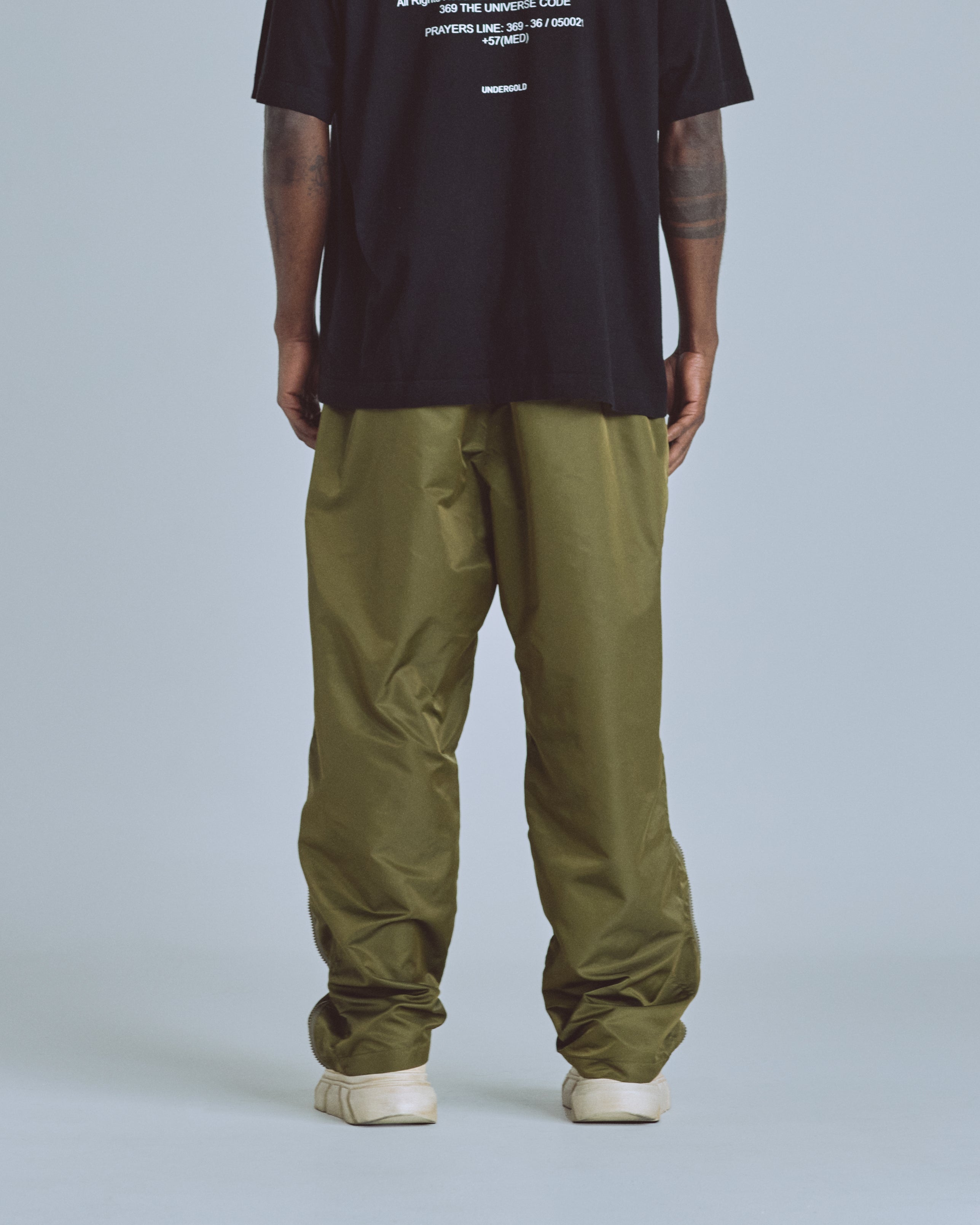 Basics Panelled Zip Up Cargo Pants Green
