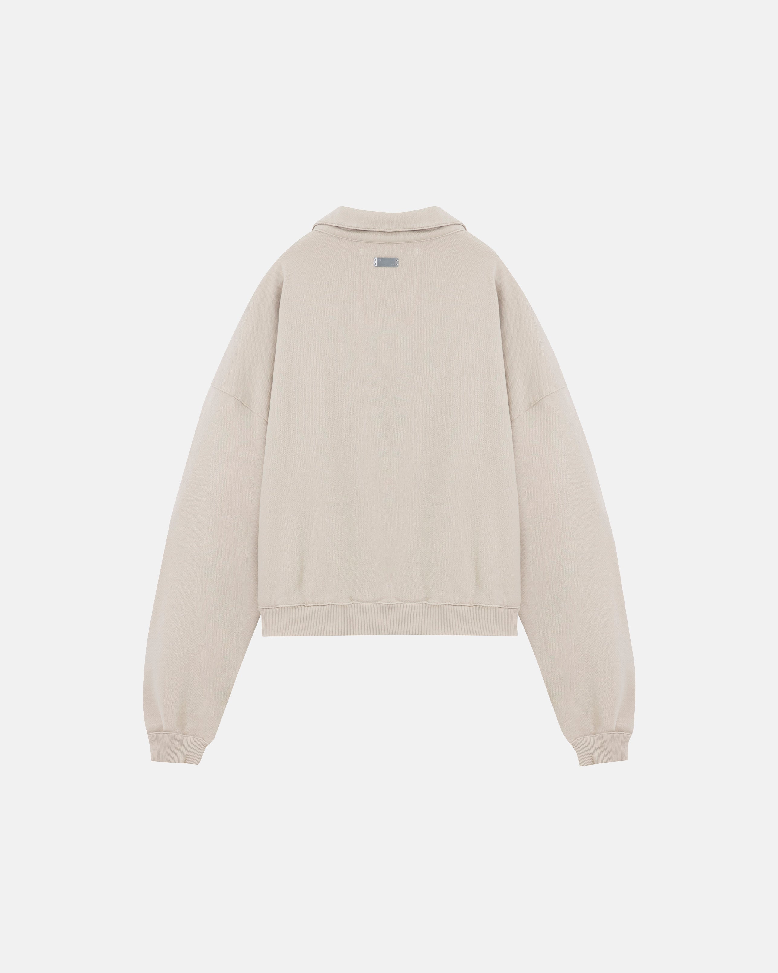 Basics Polo Collar Boxy Fit Hoodie Cream