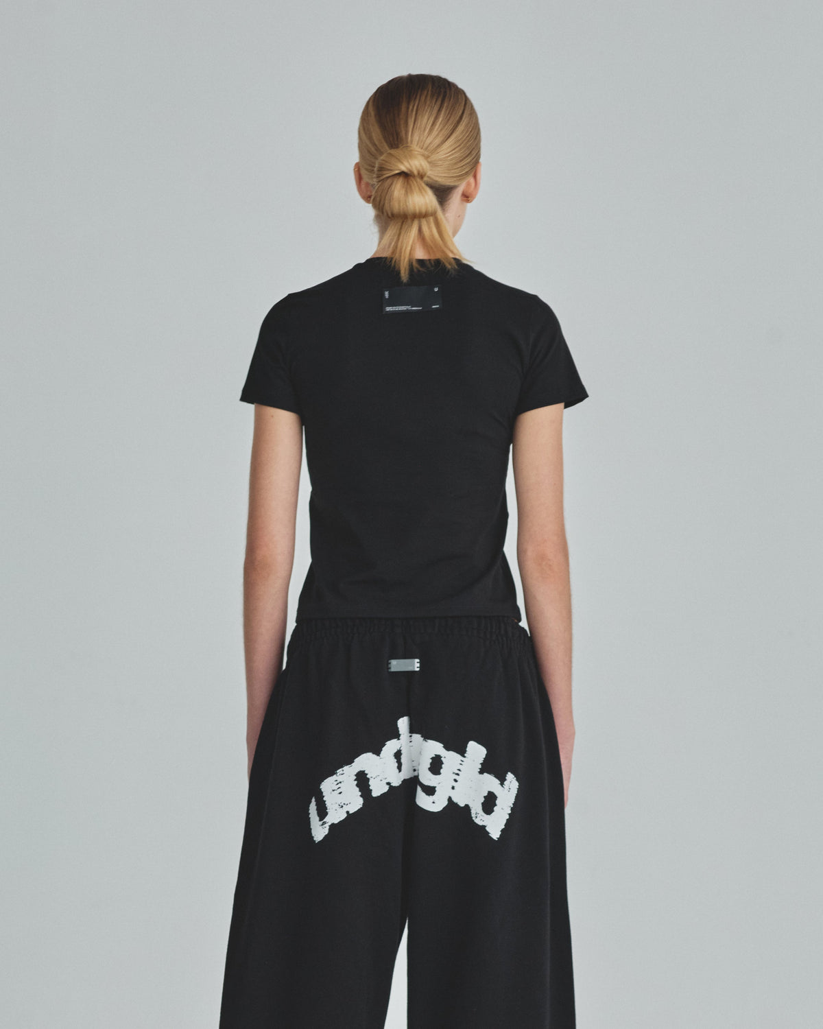 Basics Rhinestone UNDGLD Long Baby Tee Black