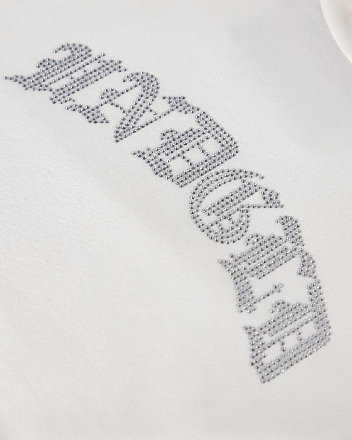 Basics Rhinestone UNDGLD Long Baby Tee White