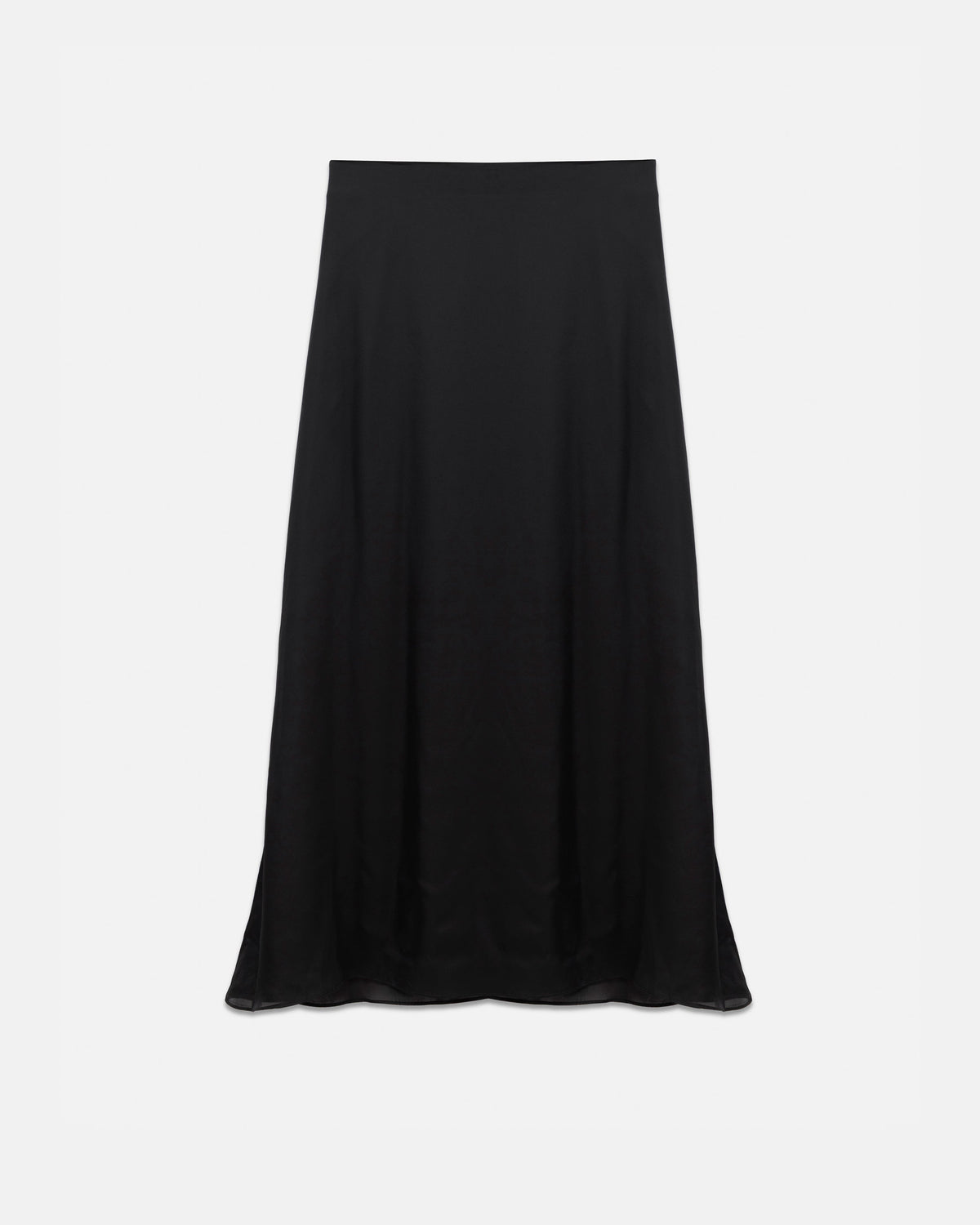 Basics Silk Long Skirt Black