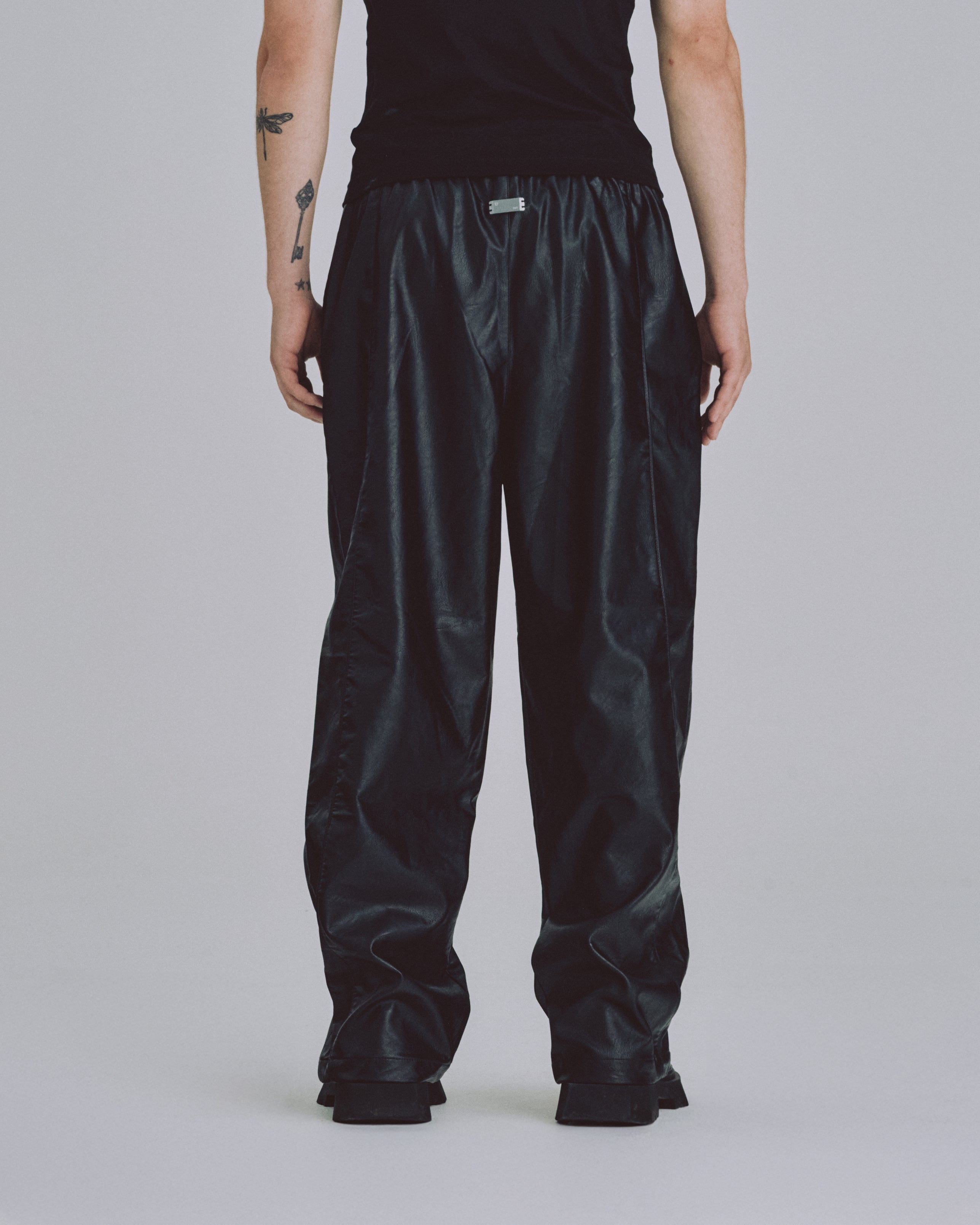 Basics Synthetic Straight Pants Black