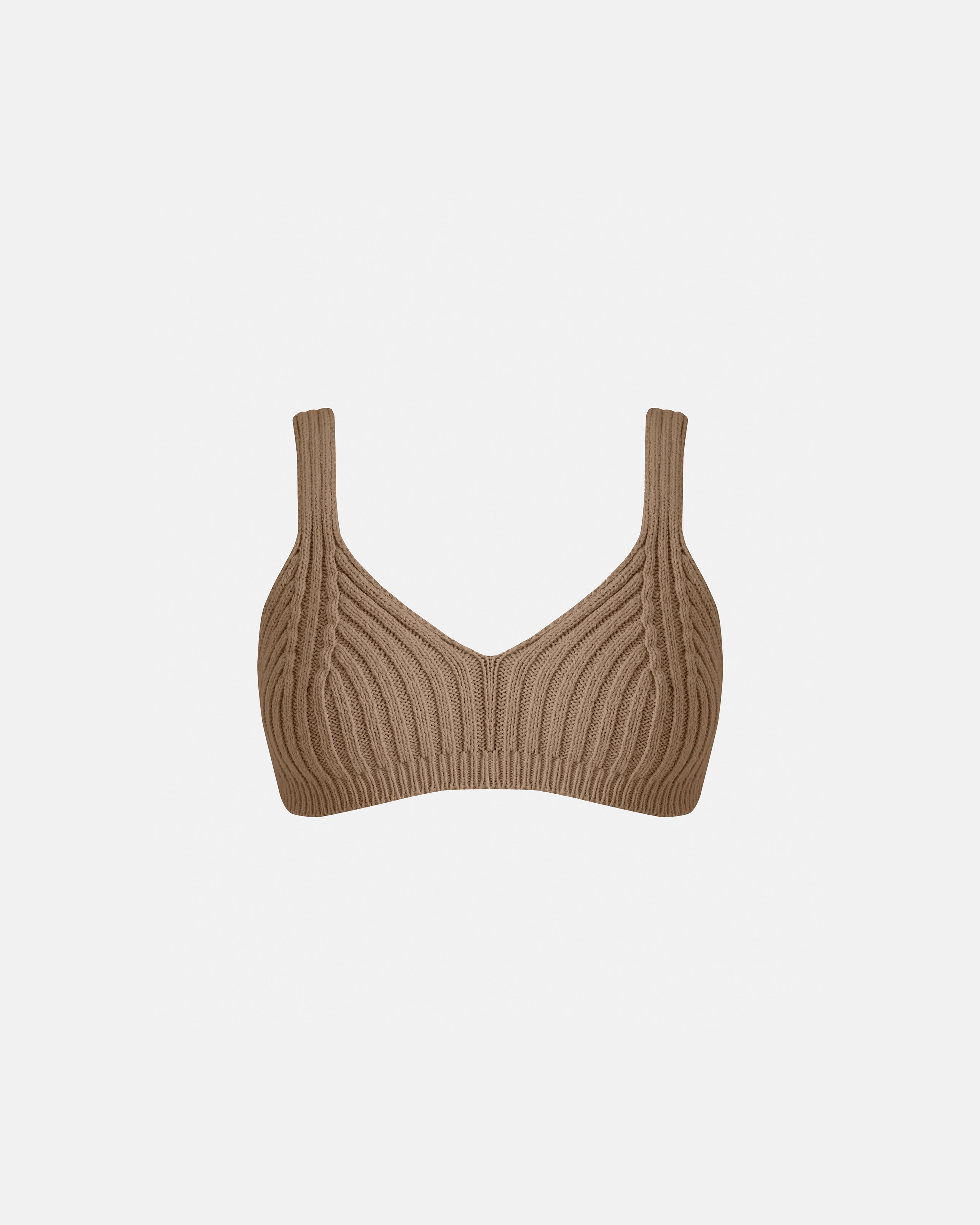 Basics Textured Knit Coup Top Camel