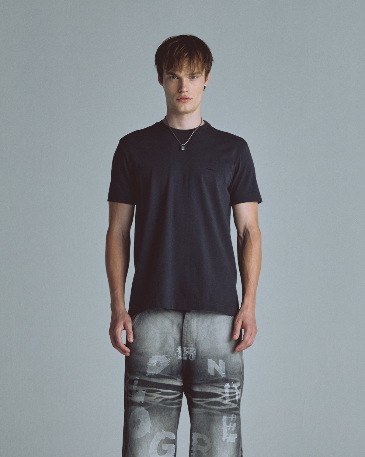 Basics Tiny Logo Regular Fit Tshirt Gray