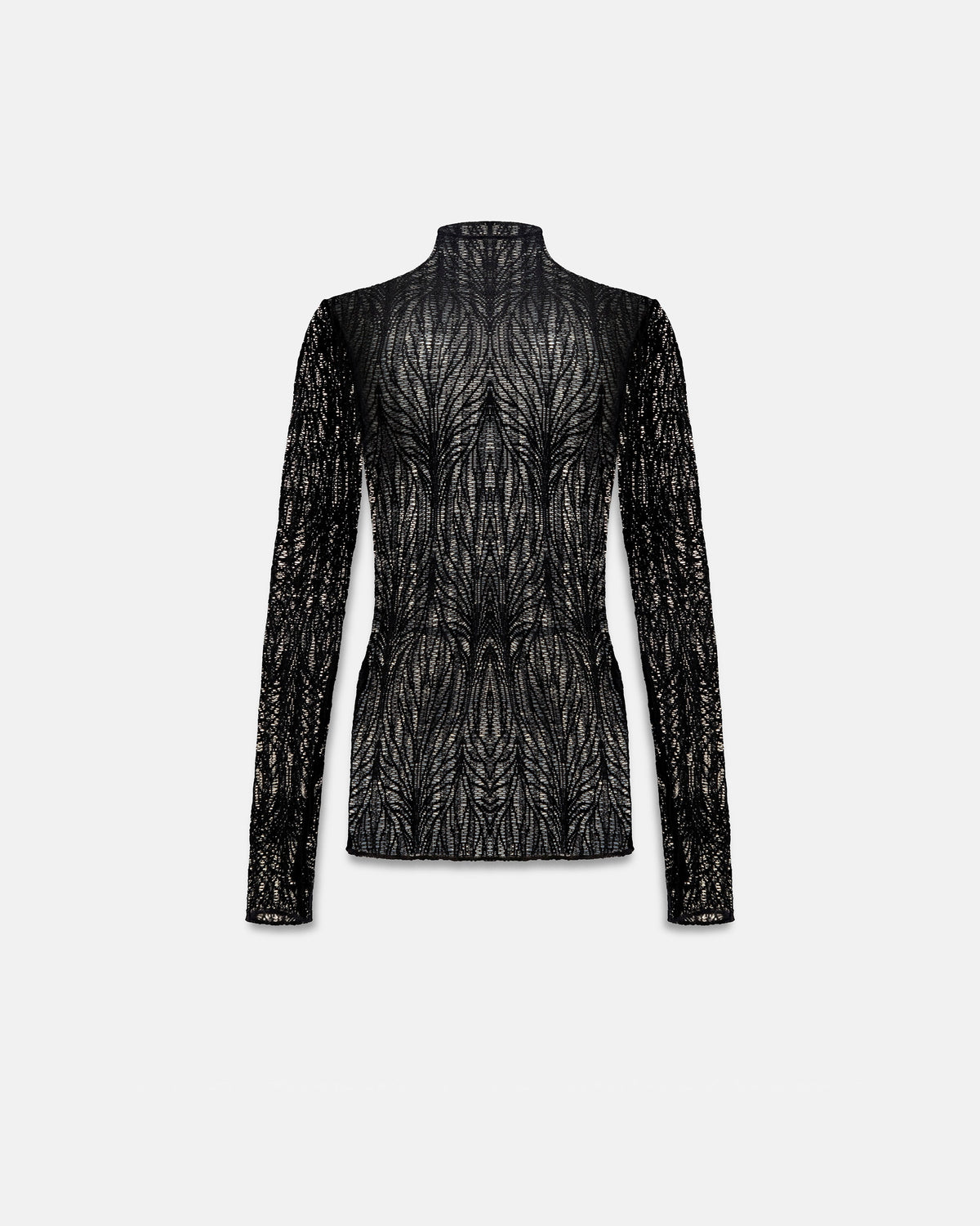 Basics Turtle Neck Top Transparent Black