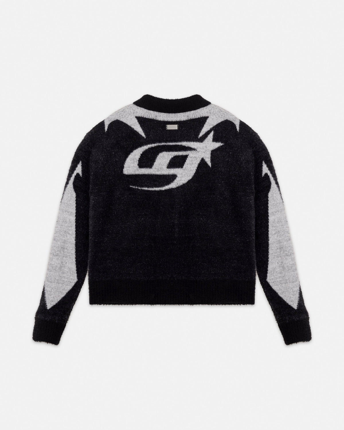 Basics UG Star Mohair Knit Zip Up Jacket Black/White