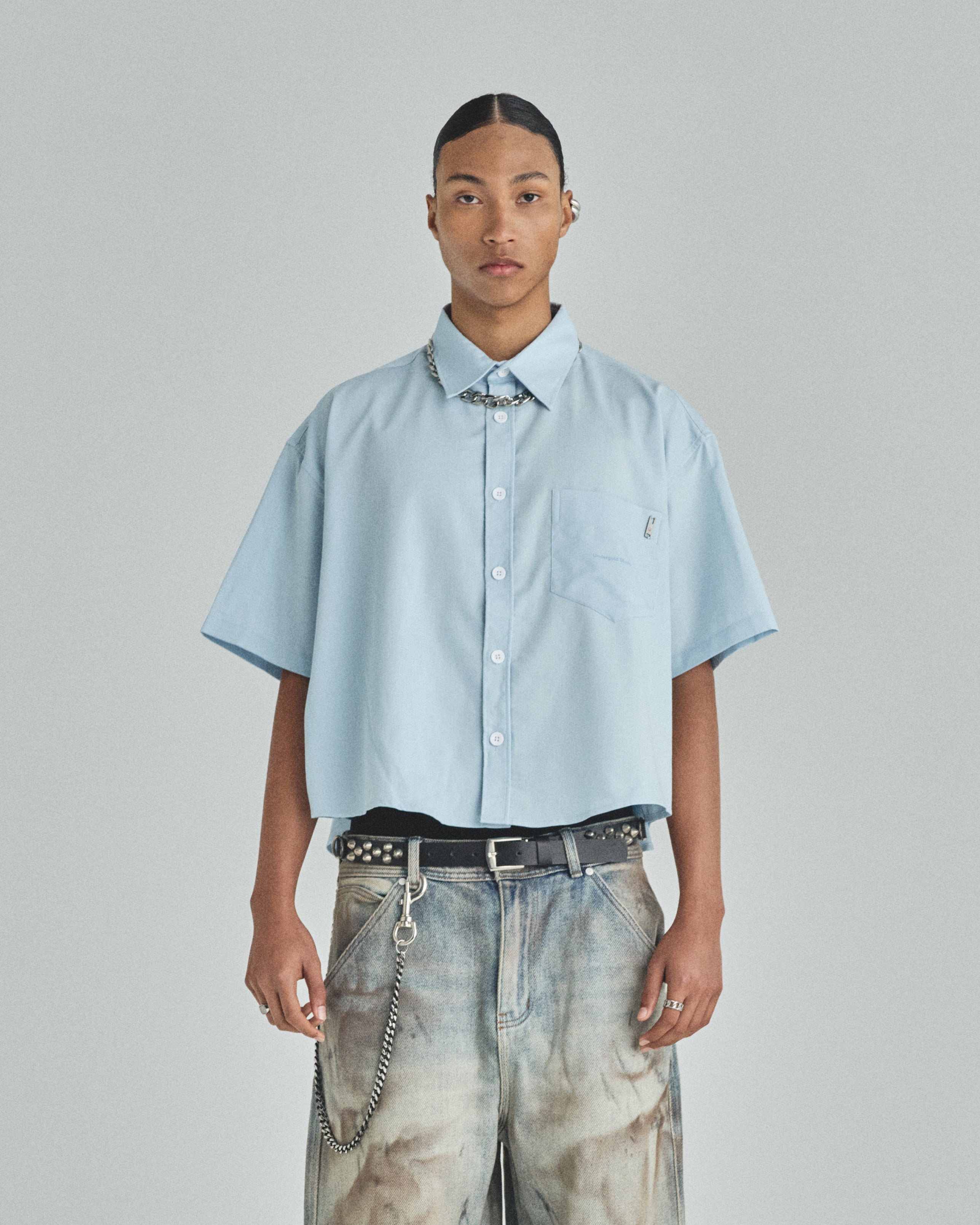 Basics Undergold Studio Boxy Fit Shirt Light Blue