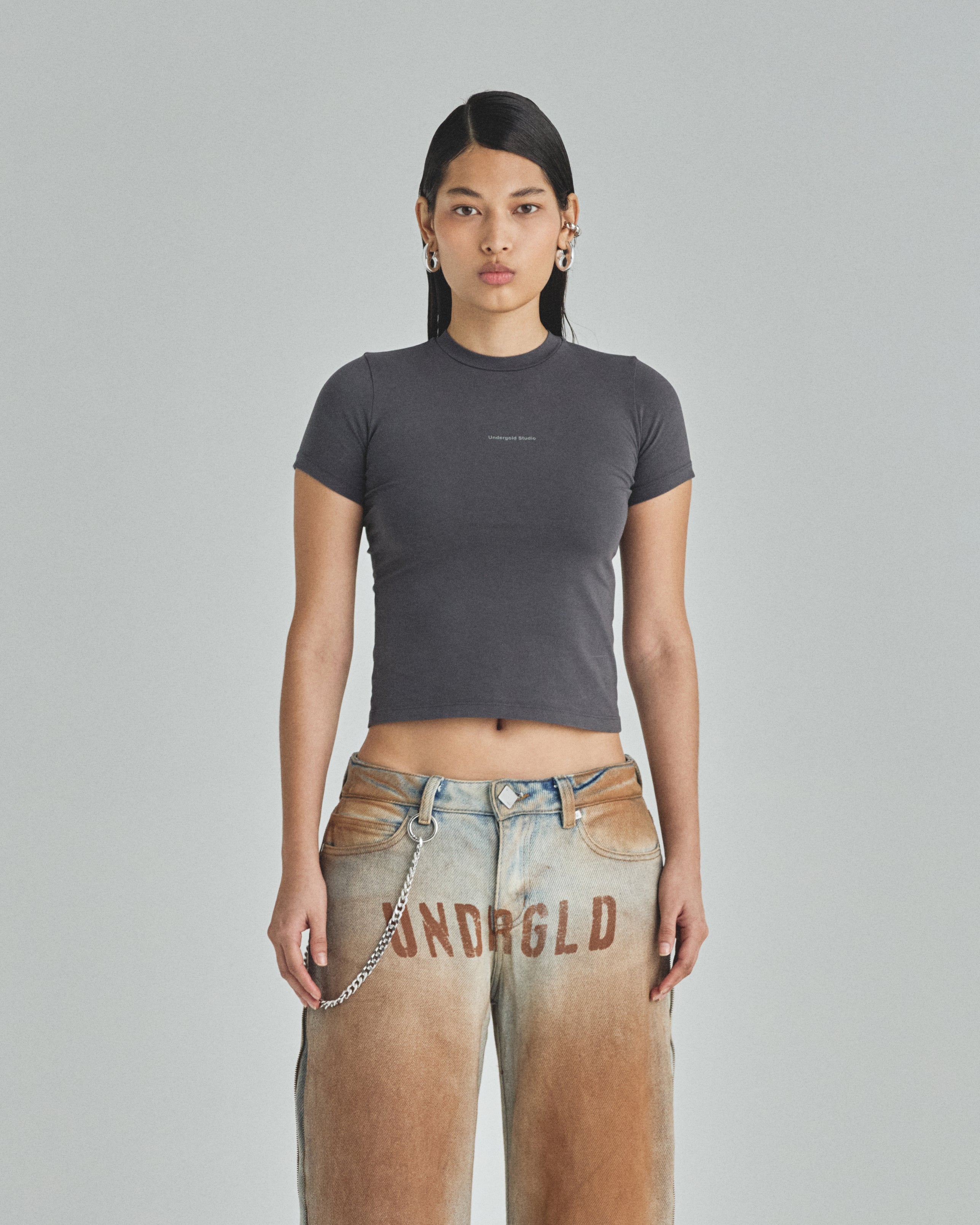 Basics Undergold Studio Long Baby Tee Vintage Gray