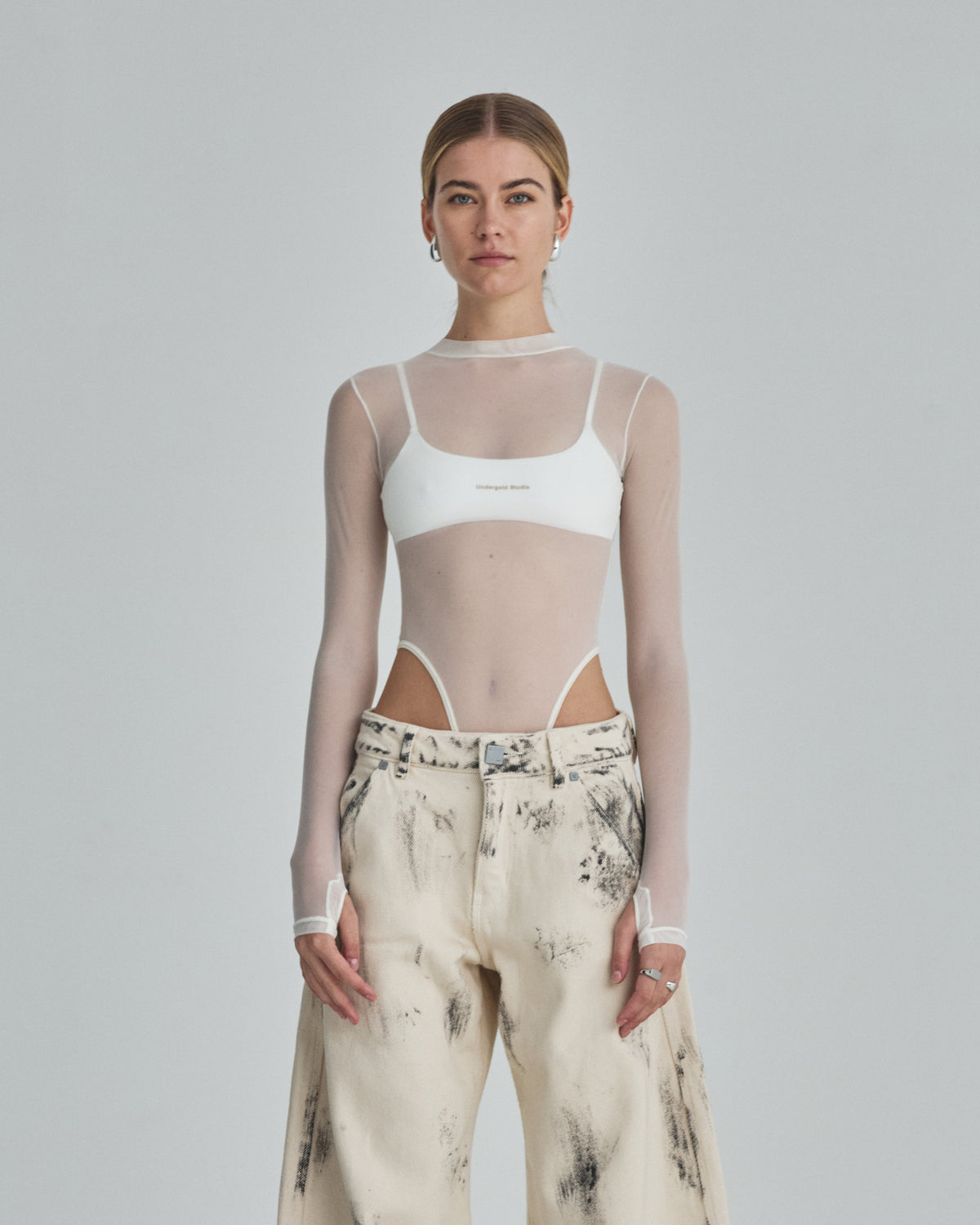 Basics Undergold Studio Mesh Body Top Cream