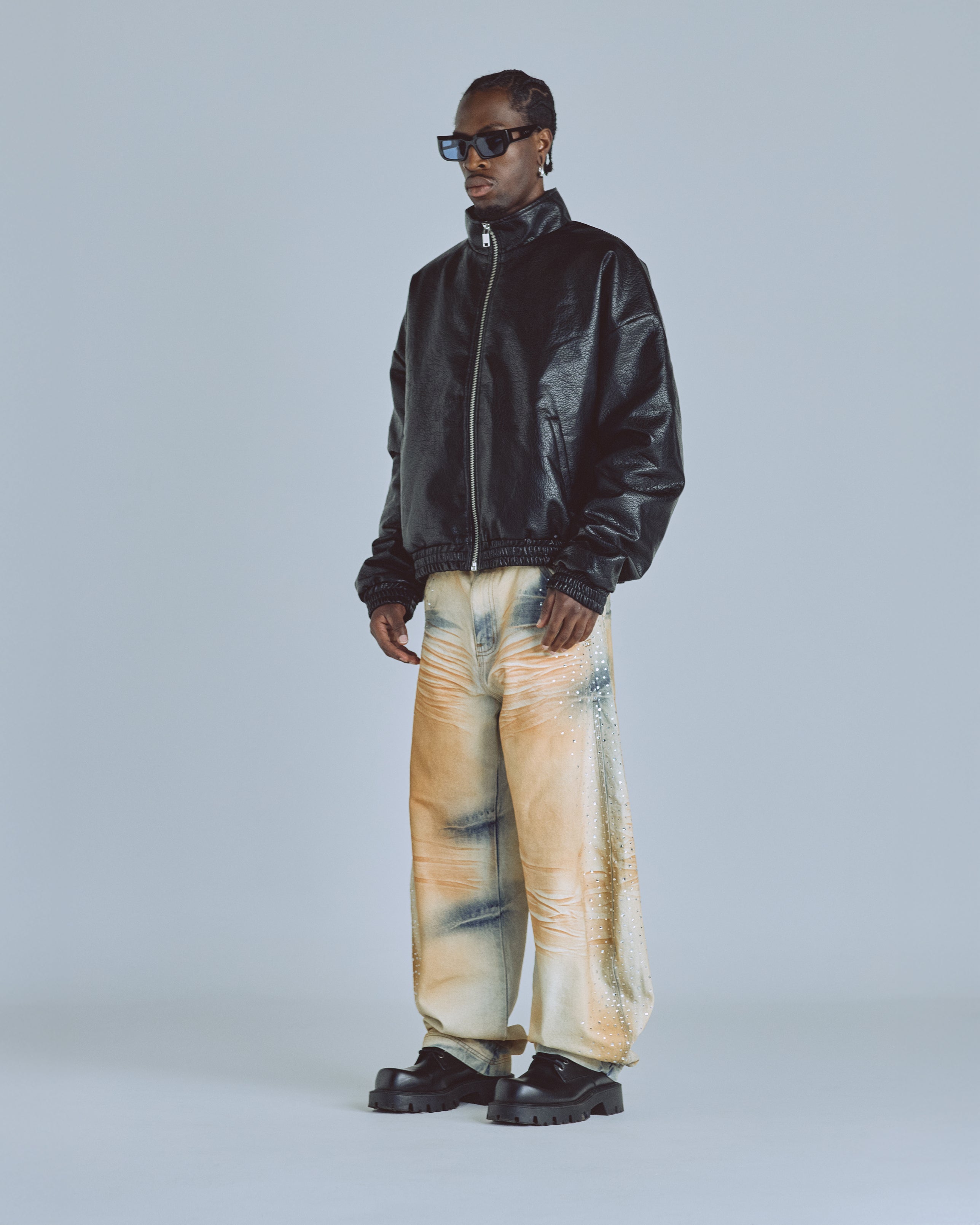 Basics UNDGLD Elastic-hem Bomber Jacket Black