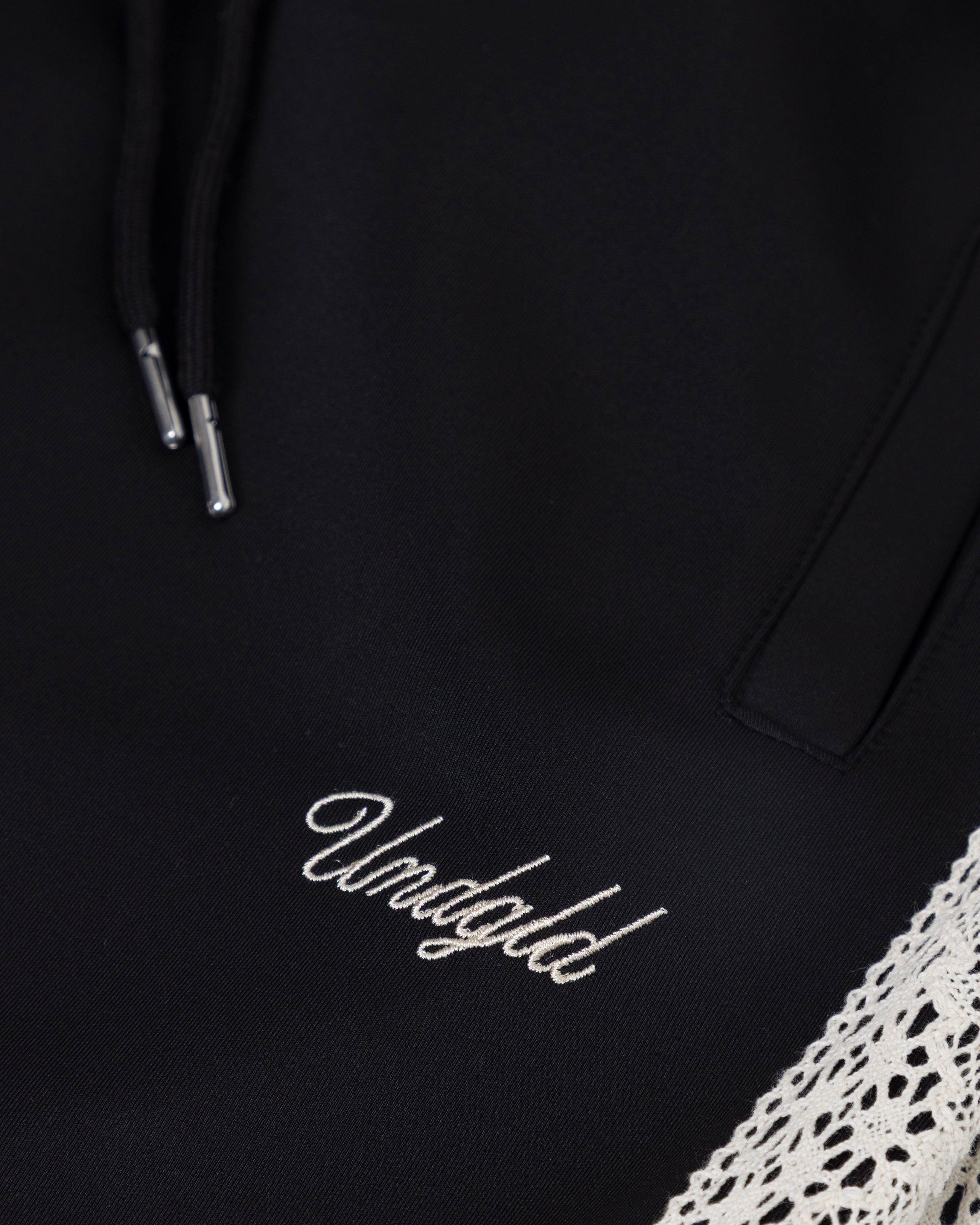 Basics Undgld Lace-panel Track Pants Black