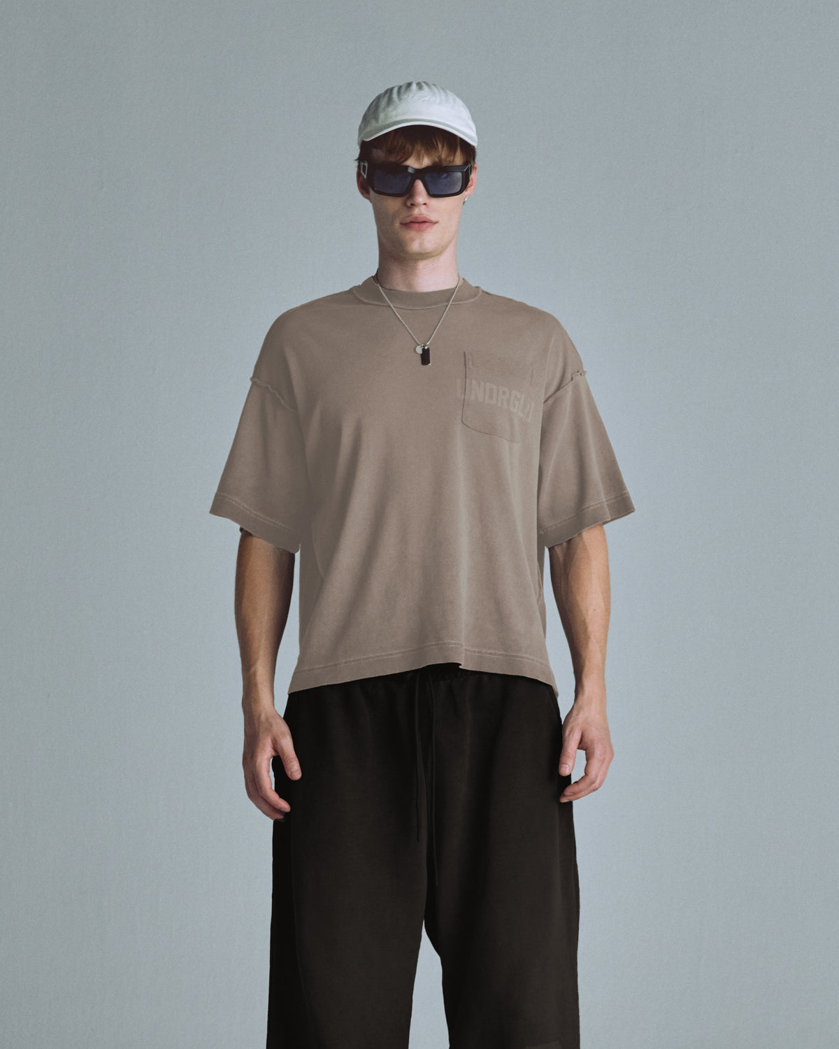 Basics UNDRGLD Boxy Fit Pocket Tshrit Light Brown
