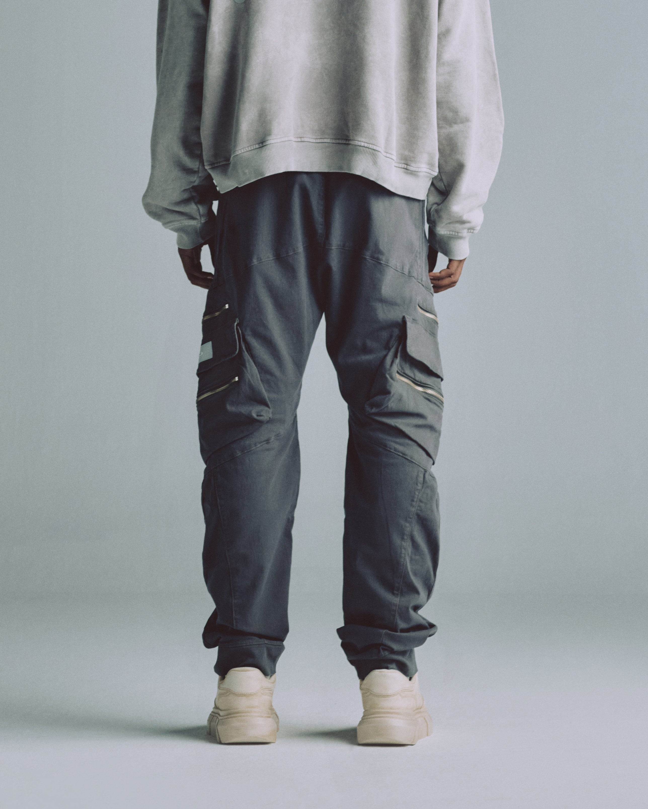 Basics Wide Cargo Pants Silver