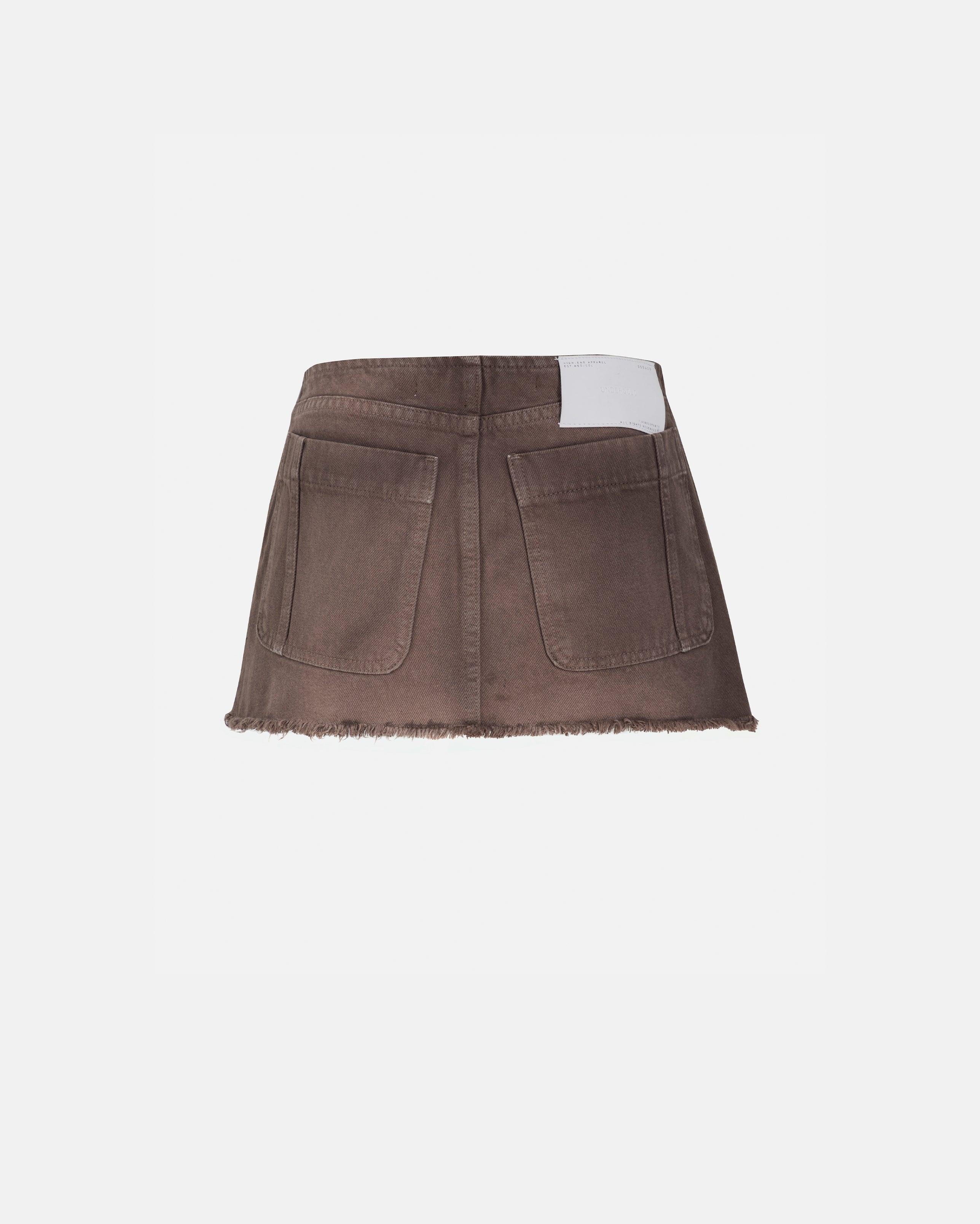 Basics Zip Up Skirt Vintage Brown