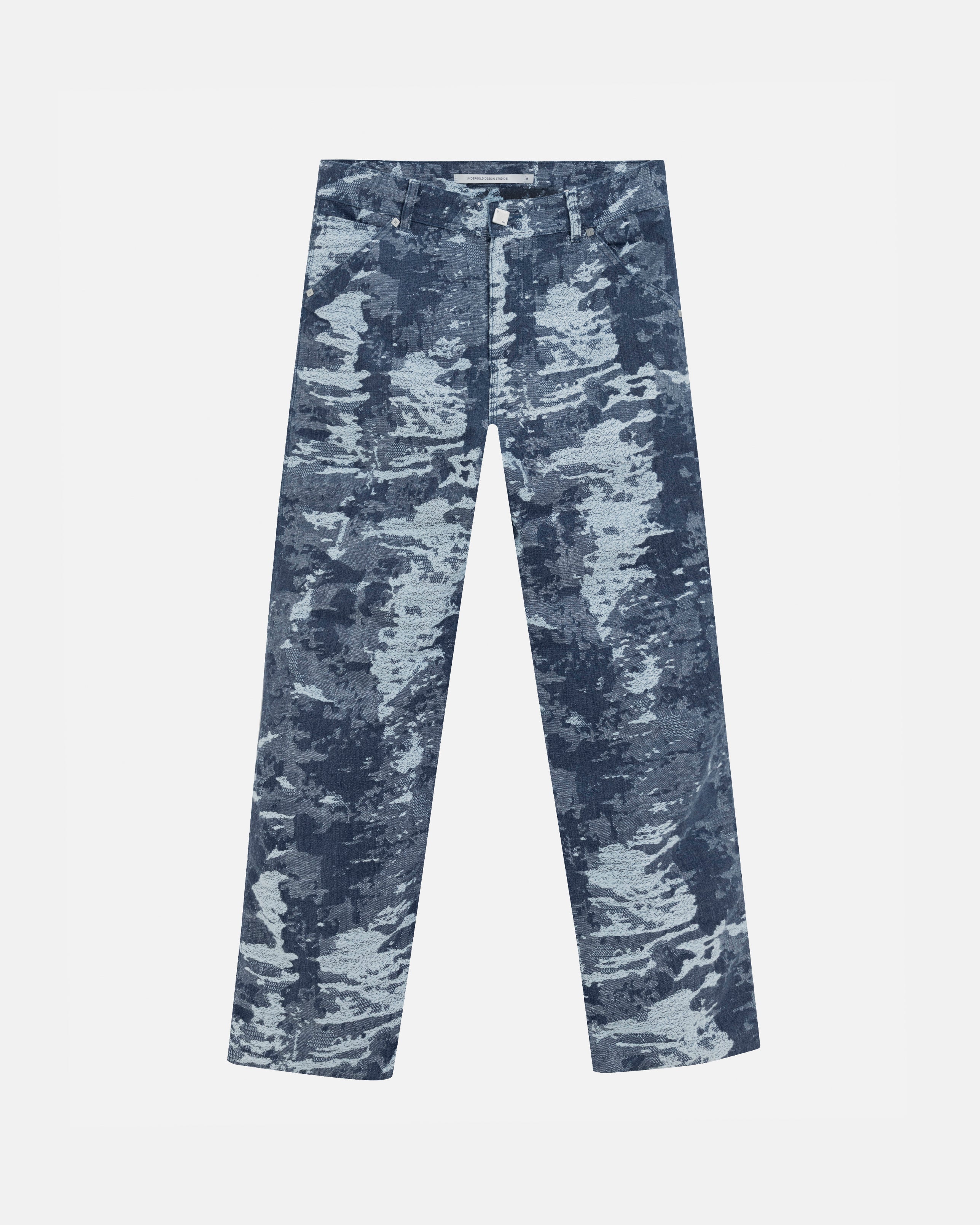 Capsule Basic Jacquard Wide Jeans Cammo Blue