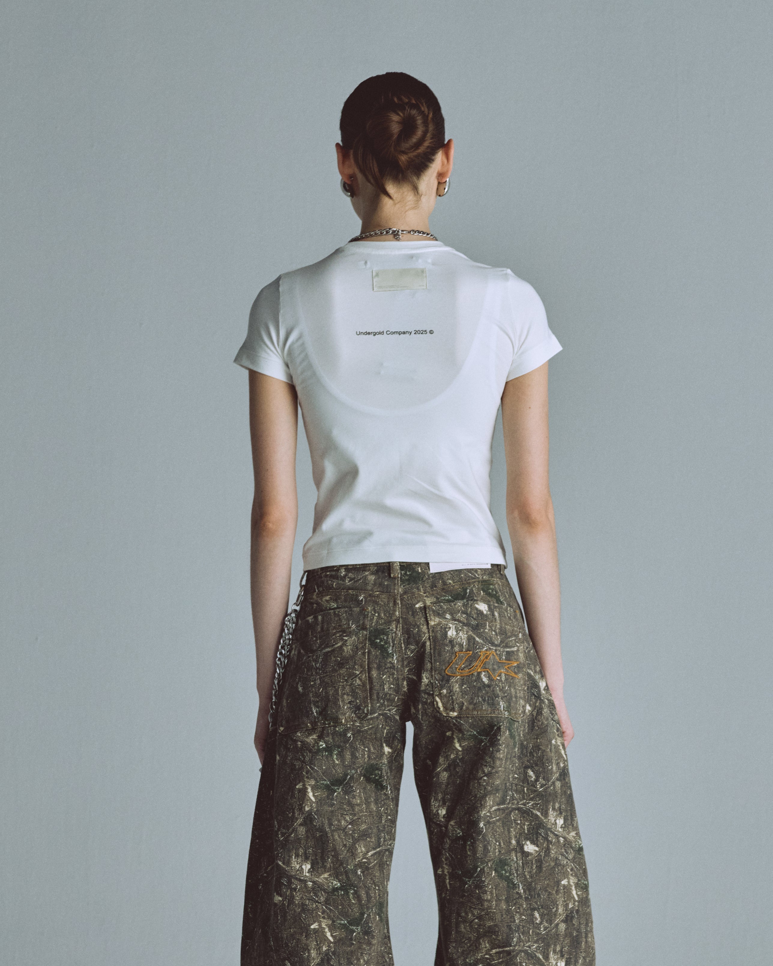 Echoes Beauty Long Baby Tee White