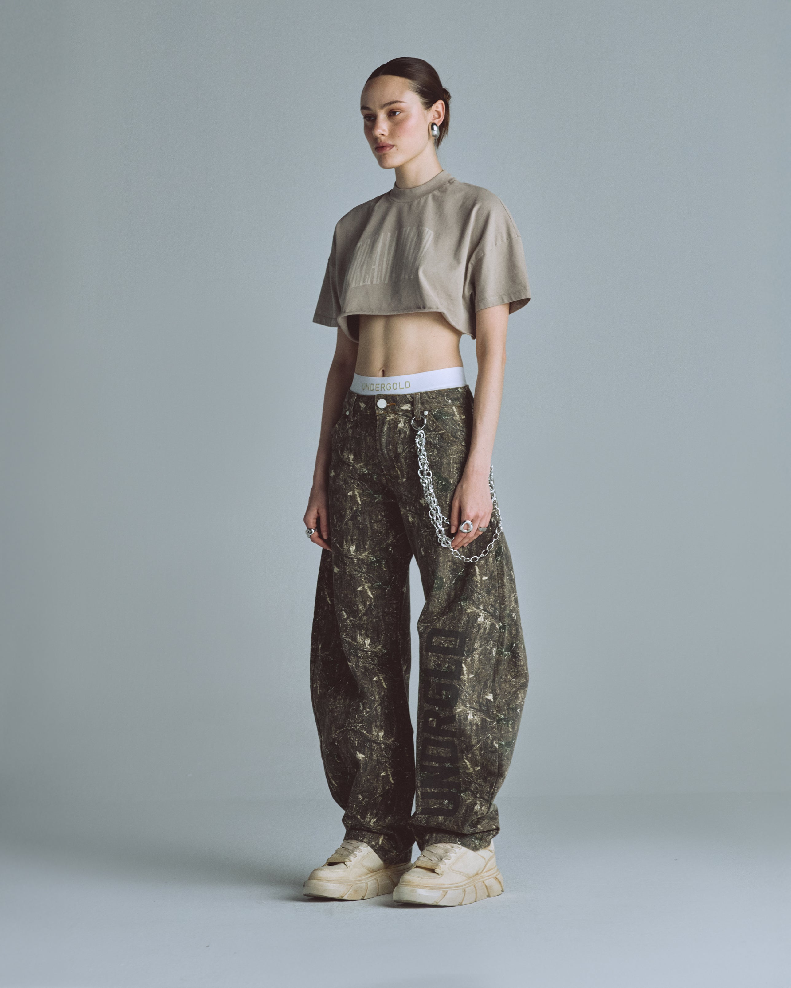 Echoes Dream Chaser Crop Top Light Brown
