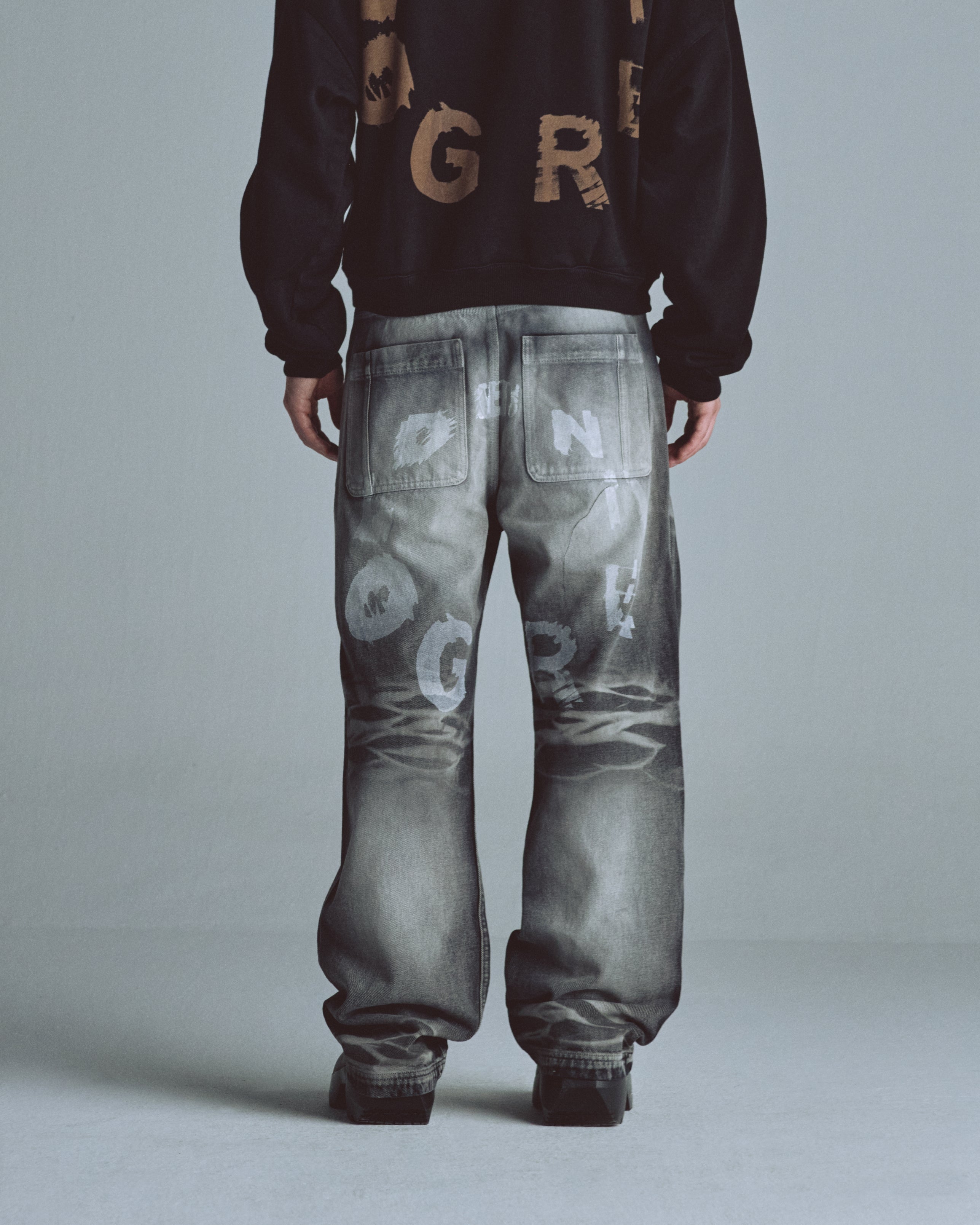 Echoes Tremor Wide Jeans Washed Gray