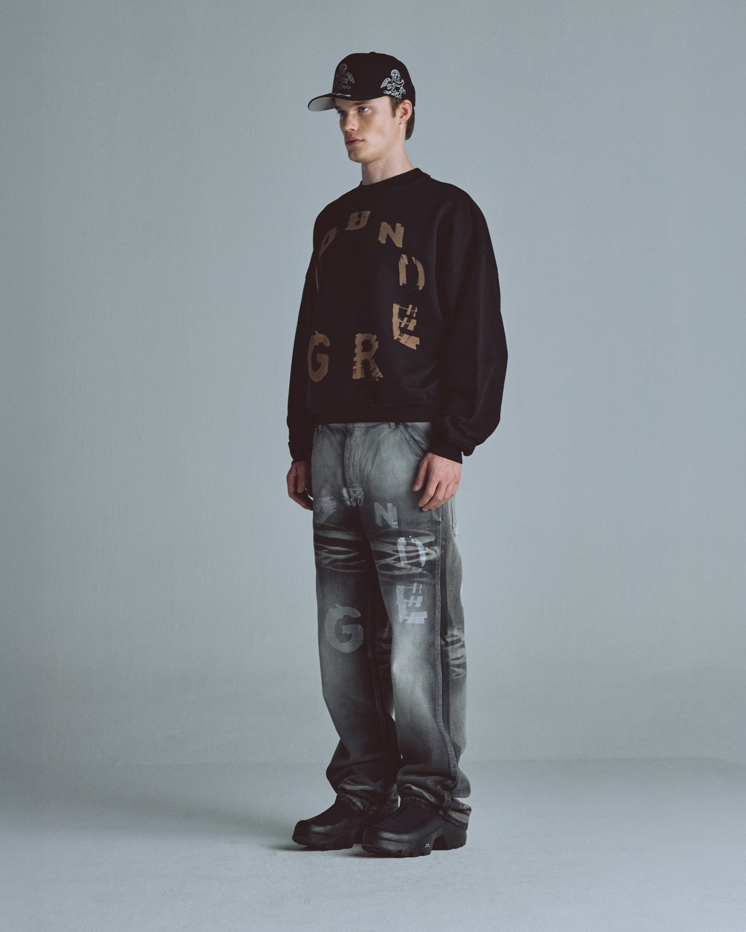 Echoes Tremor Wide Jeans Washed Gray