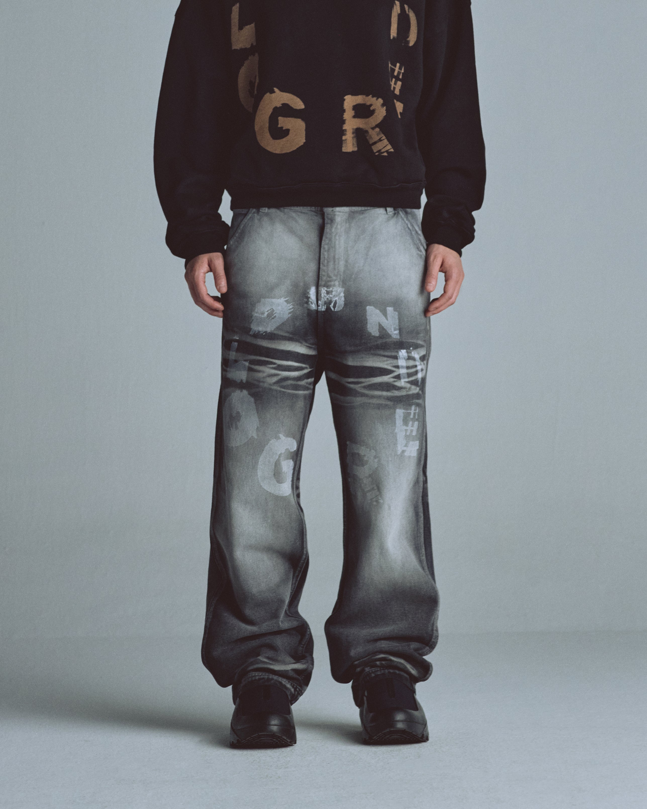 Echoes Tremor Wide Jeans Washed Gray