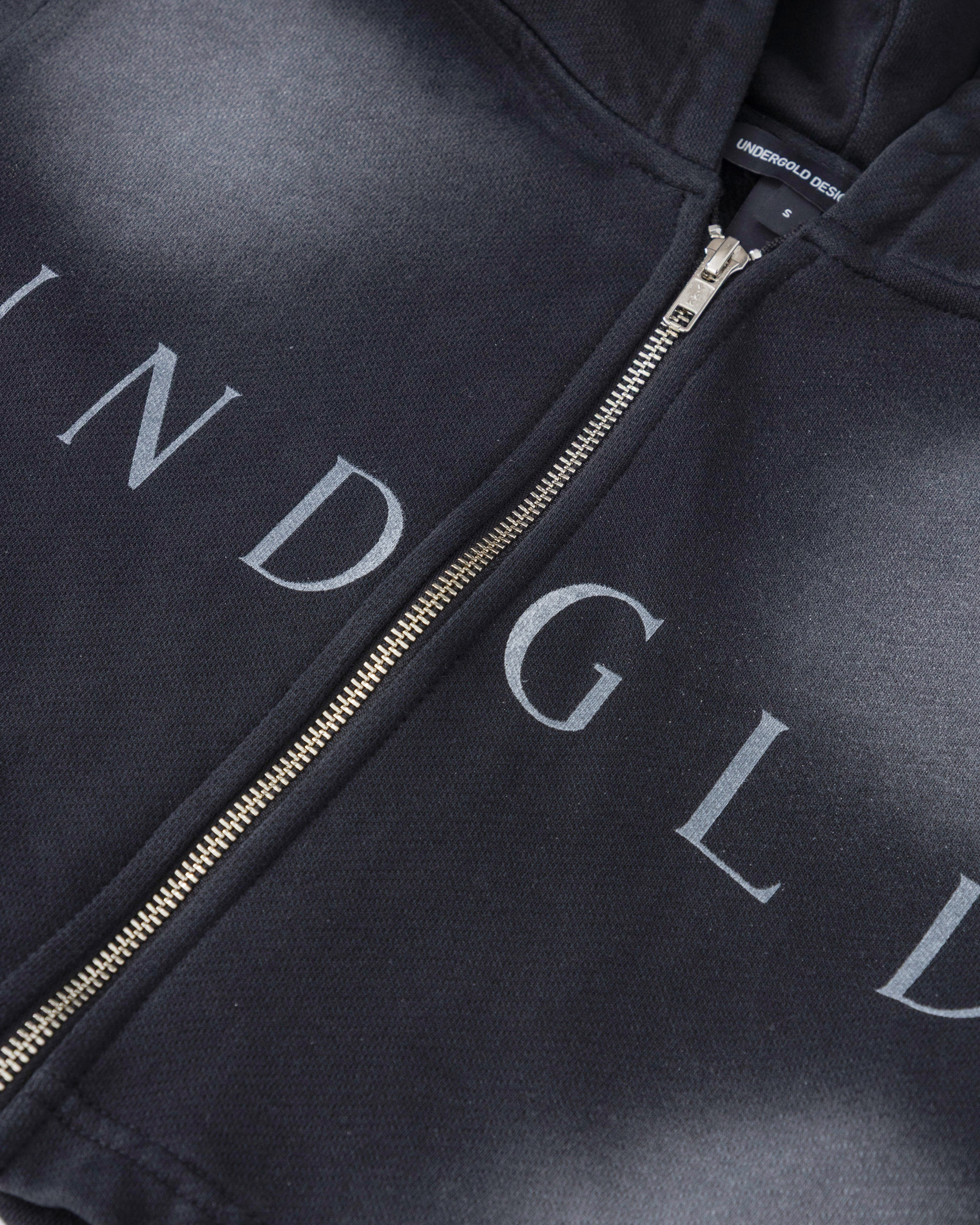 Eternal UNDGLD Slim Fit Zip Up Cropped Hoodie Smoky Black