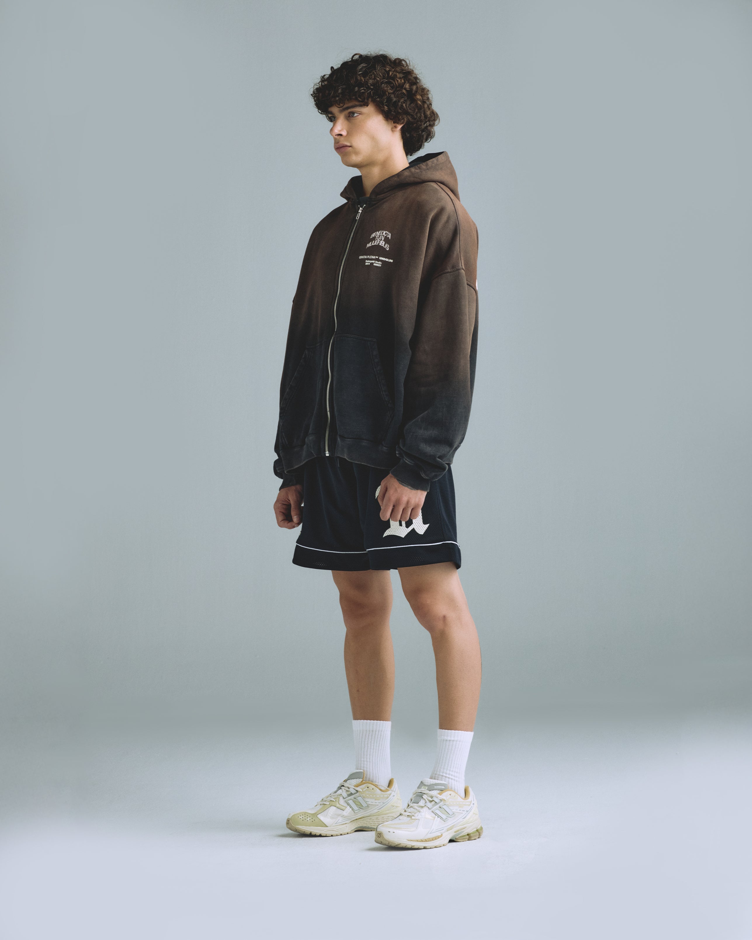 Gratia Plena Benedicta Zip Up Hoodie Rusty Black