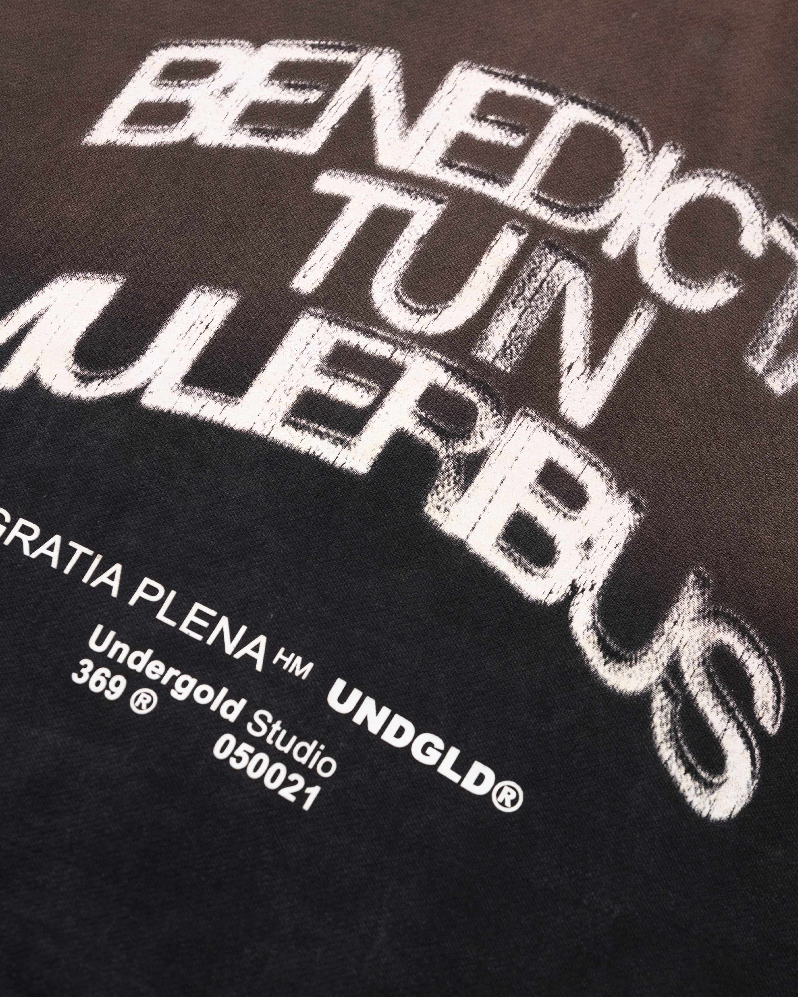 Gratia Plena Benedicta Zip Up Hoodie Rusty Black