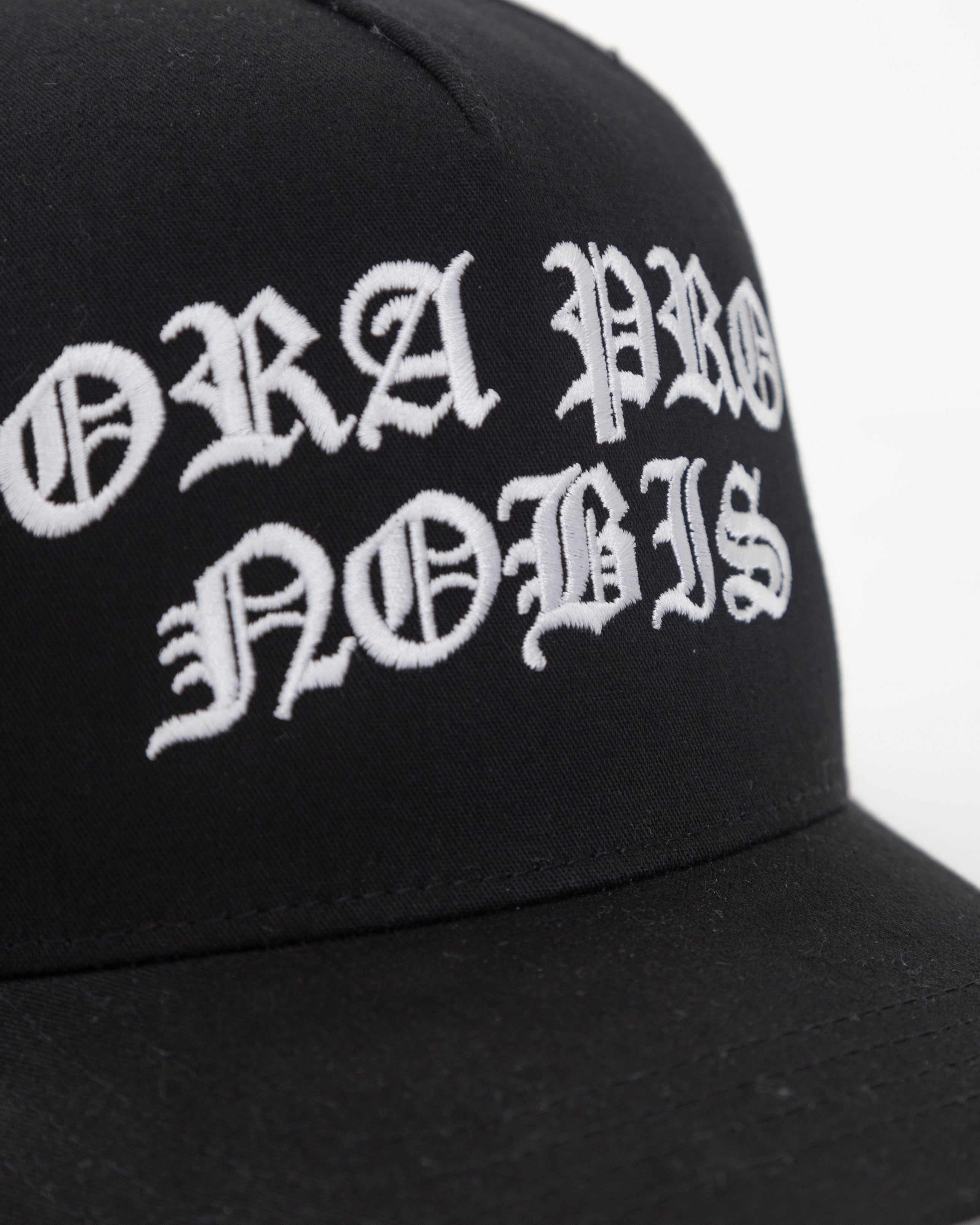 Gratia Plena Flowers High Crown Cap Black