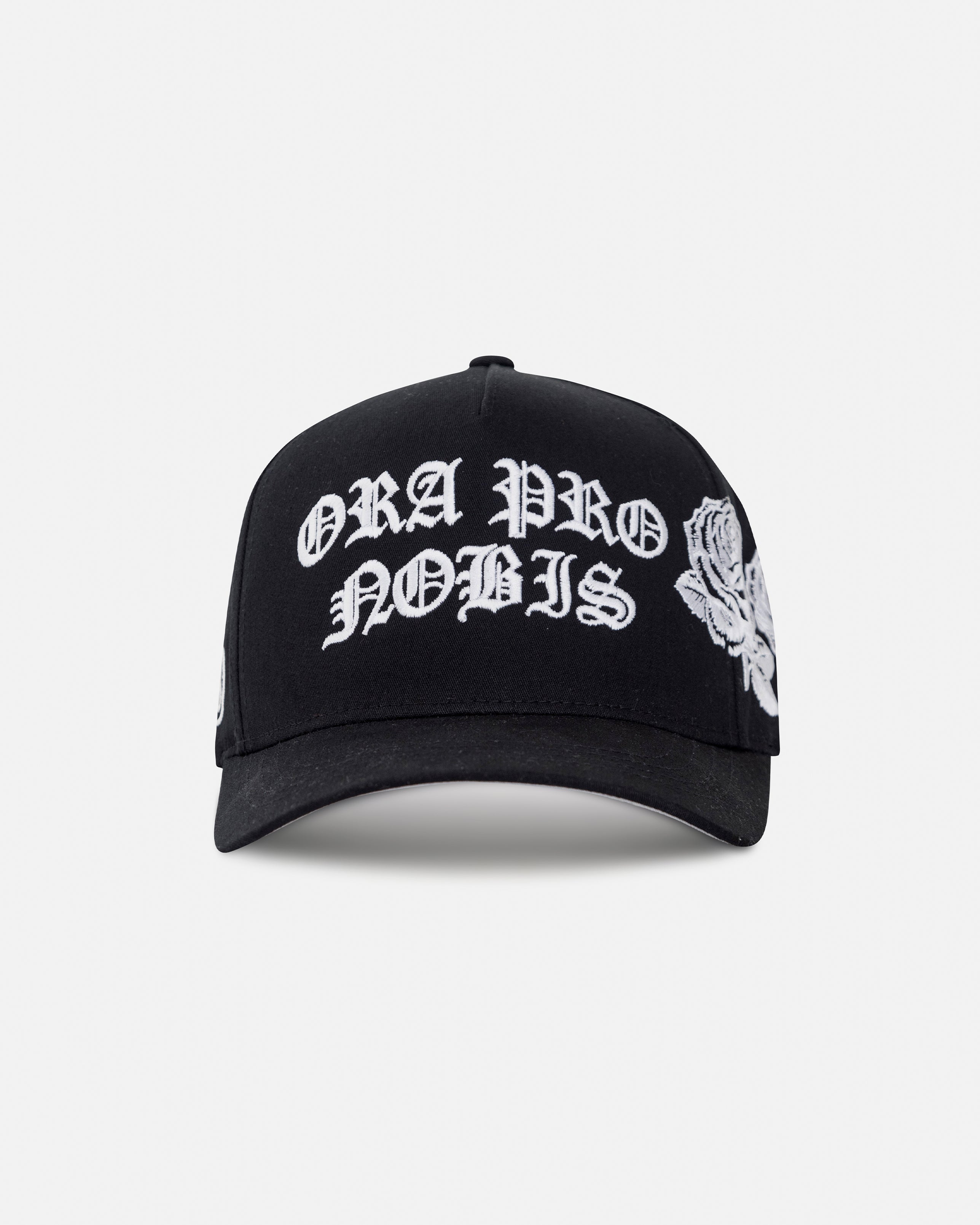 Gratia Plena Flowers High Crown Cap Black