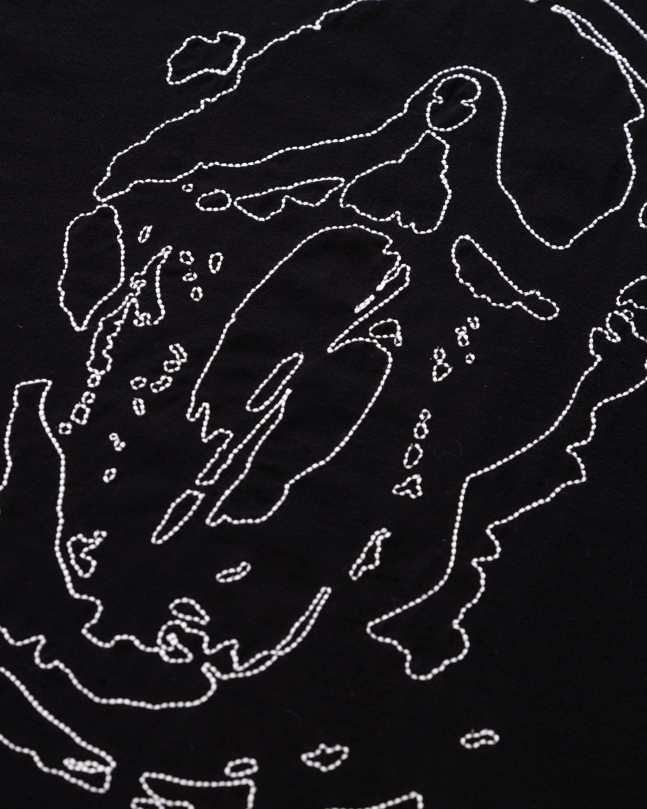 Gratia Plena Mary Embroidered Tshirt Black