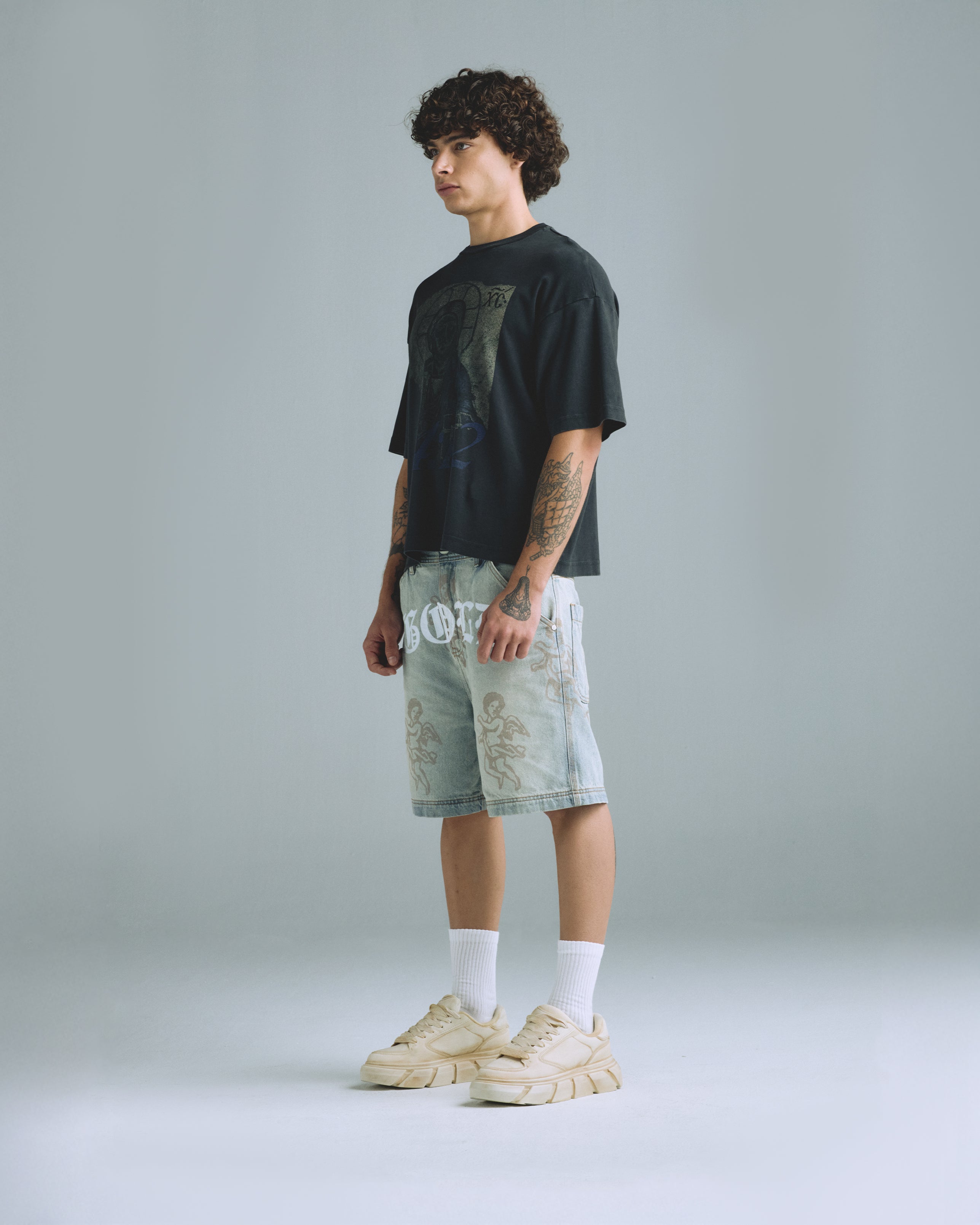 Gratia Plena Pantocrator Boxy Fit Tshirt Vintage Black