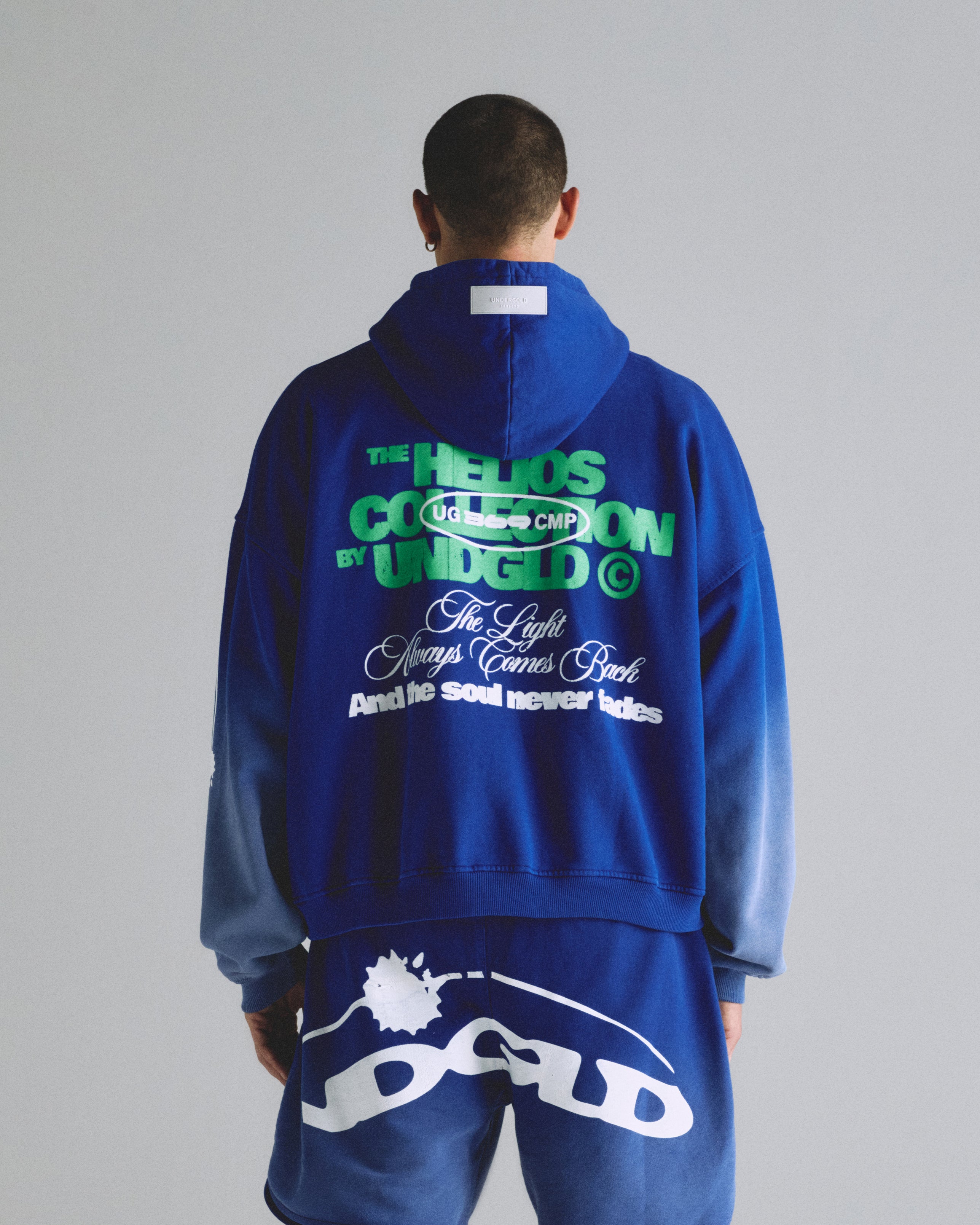 Helios Face Hoodie Electric Blue